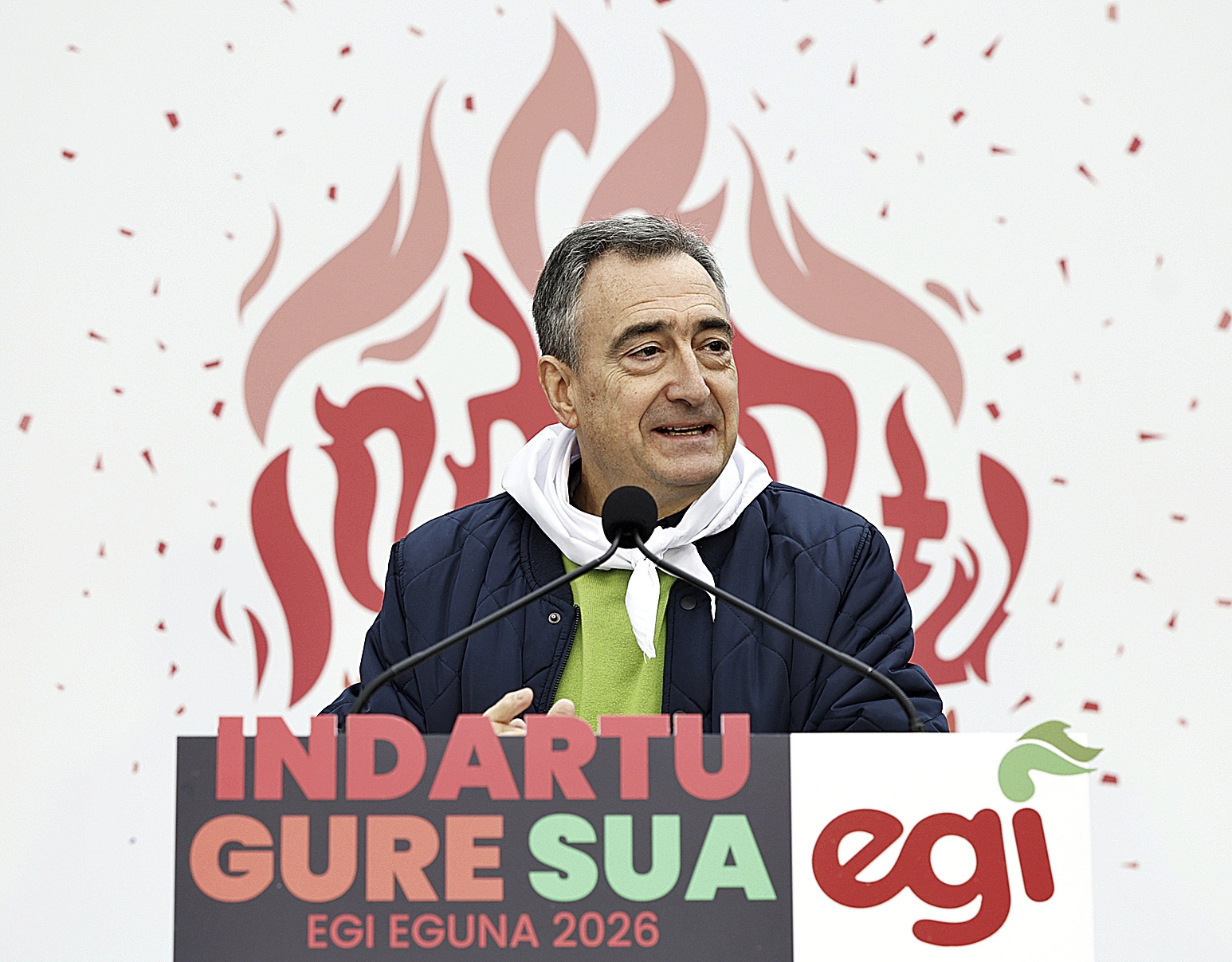 El presidente del Partido Nacionalista Vasco, Aitor Esteban, en el día de EGI,  la organización juvenil del PNV.