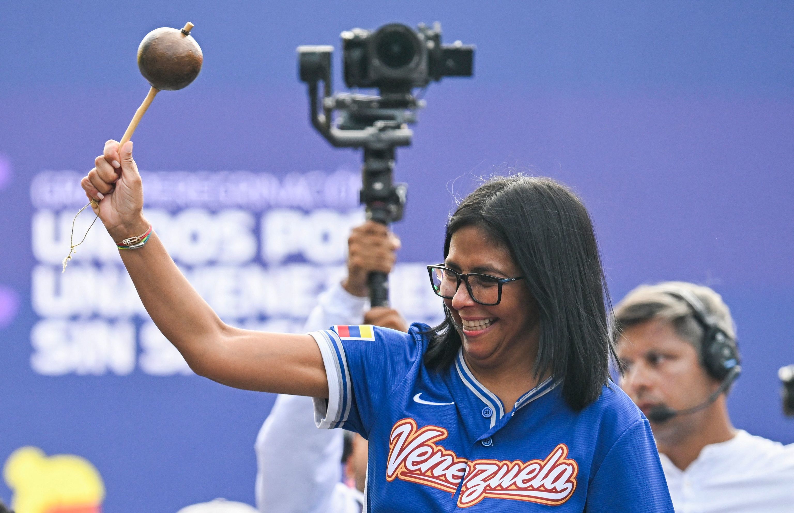 La presidenta interina de Venezuela, Delcy Rodr�guez, en Caracas, este jueves.