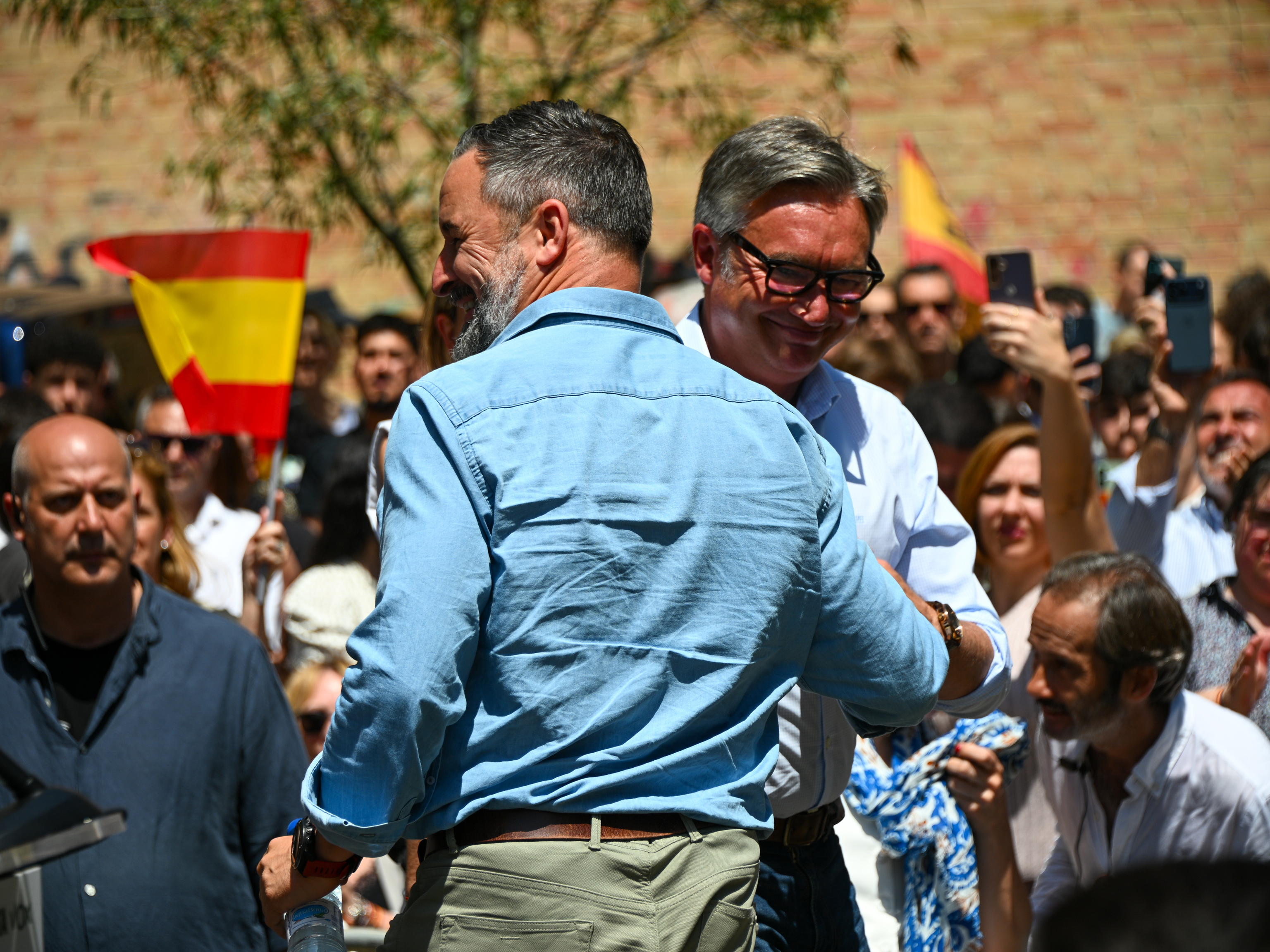Manuel Gavira y Santiago Abascal, en Jaén este viernes.