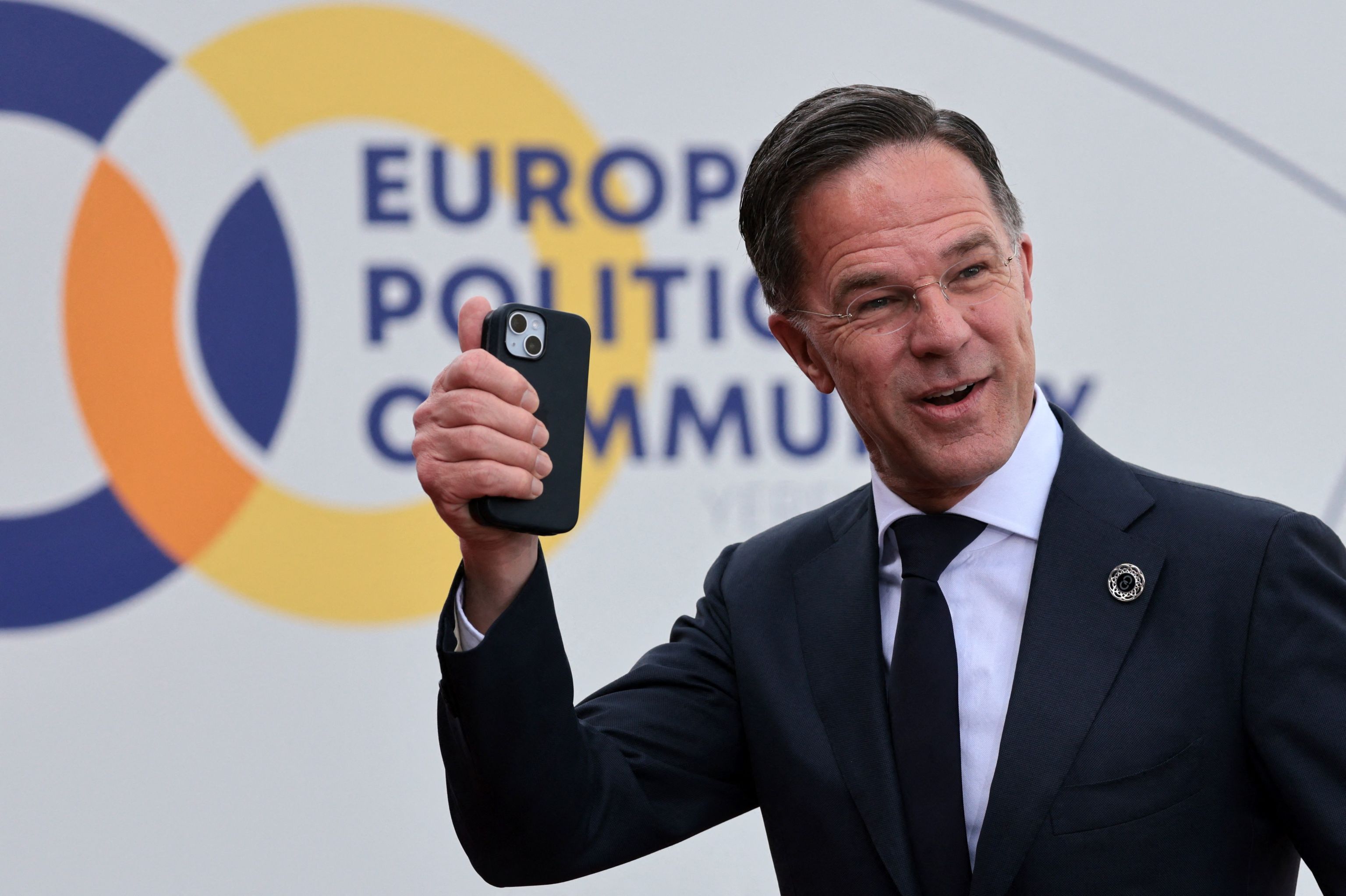 El secretario general de la OTAN, Mark Rutte, este lunes en Erev�n (Armenia).