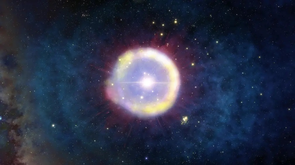 Recreación de un campo de estrellas primitivas con una supernova