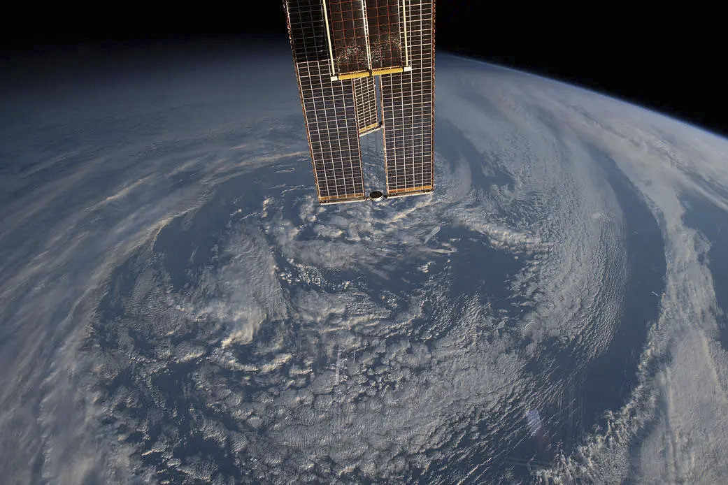 La Estación Espacial Internacional sobre el Atlántico Sur.