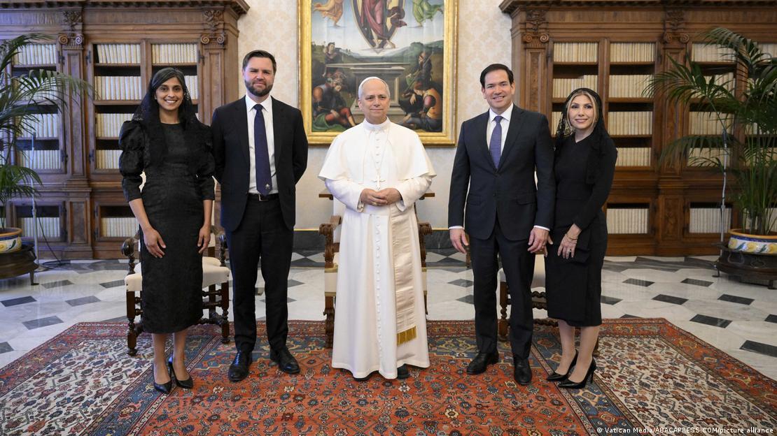 JD Vance y Marco Rubio durante la visita al pont�fice en 2025.