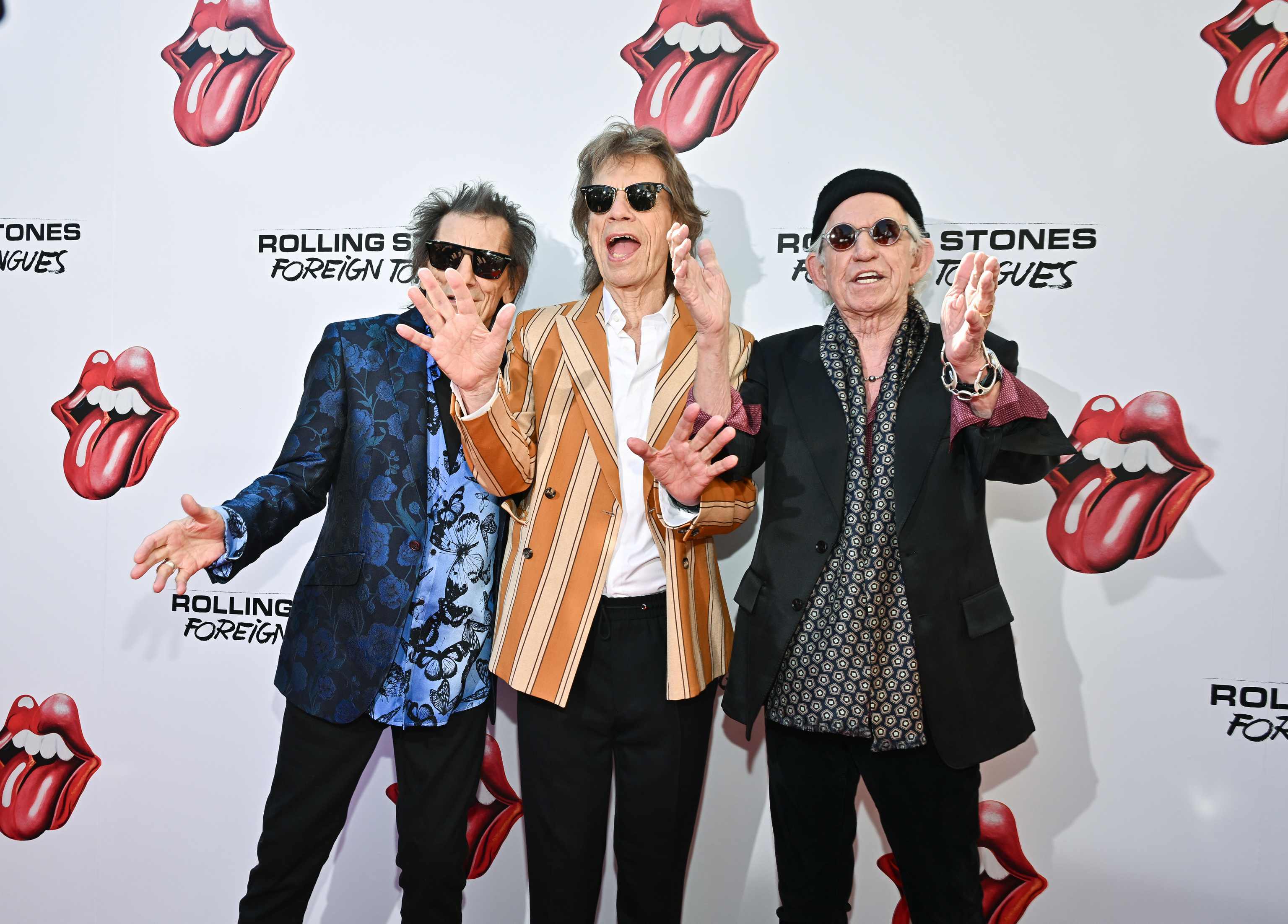 Ronnie Wood, Mick Jagger y Keith Richards, en el evento de lanzamiento de su nuevo álbum.