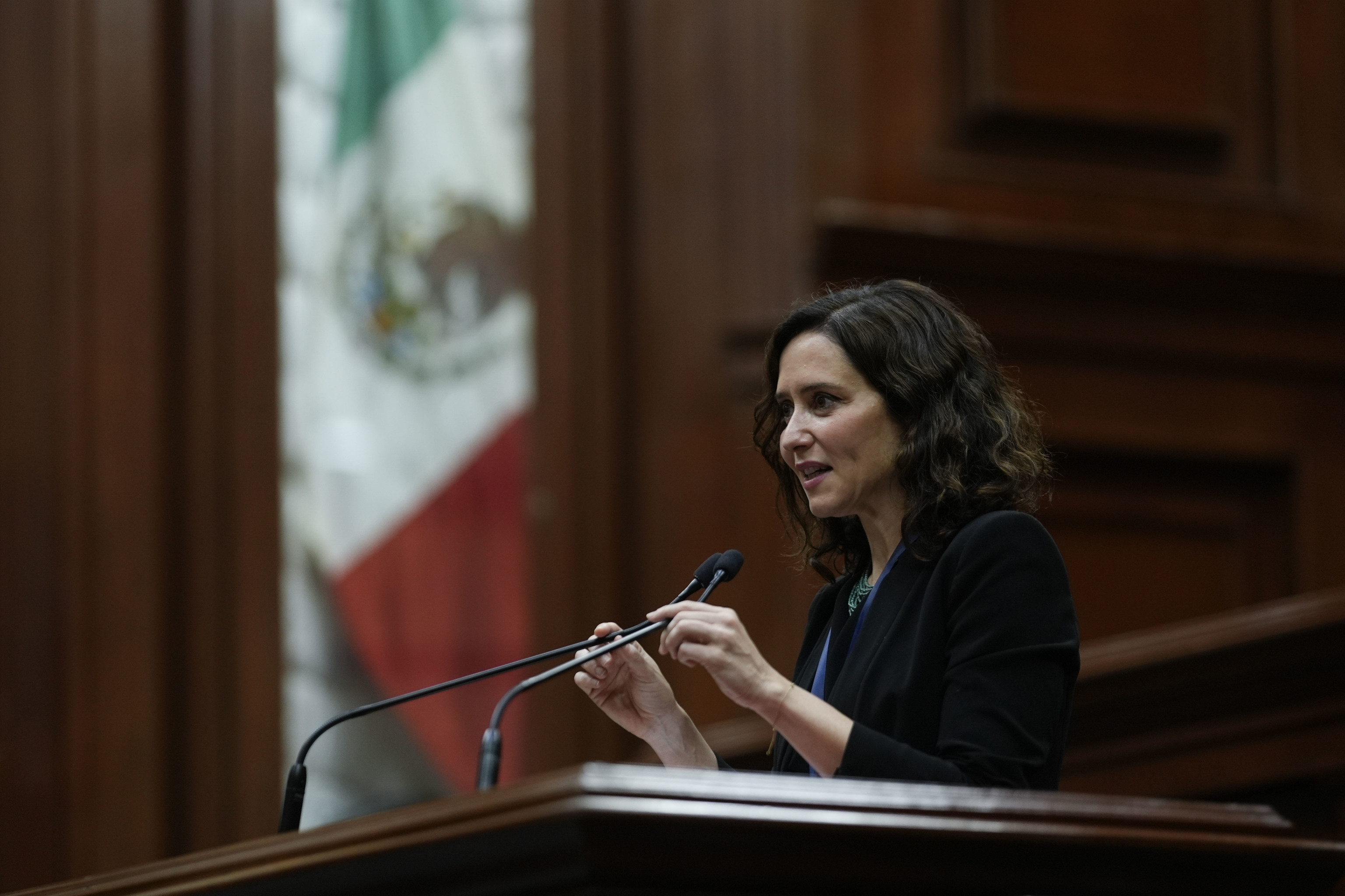 Ayuso, este mi�rcoles en el Congreso de Aguascalientes (M�xico).