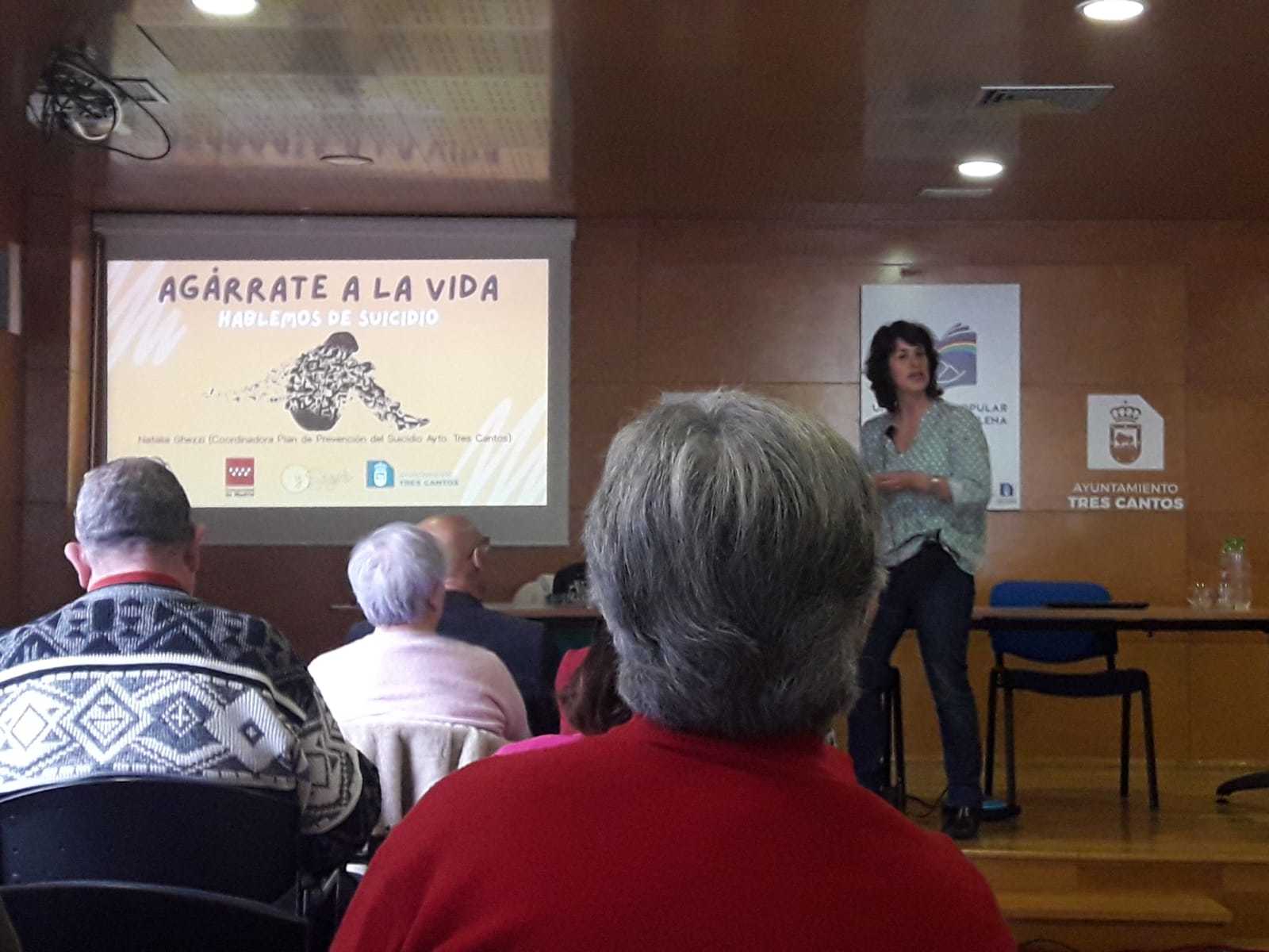 Natalia Ghezzi, durante una de las charlas de sensibilizaci�n 'Ag�rrate a la vida'.