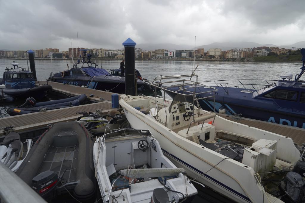 Embarcaciones incautadas a los narcotraficantes por los servicios de Aduanas en Algeciras (C�diz).