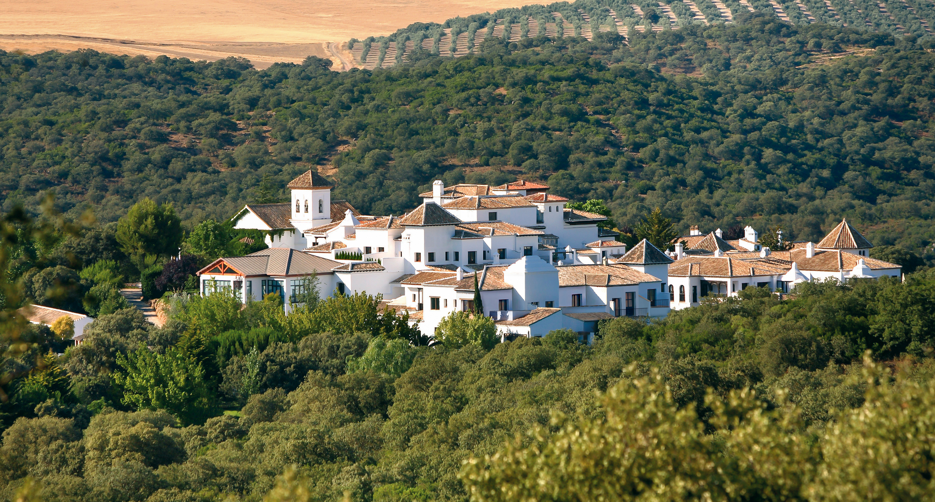 Vista del hotel, enclavado entre la naturaleza.