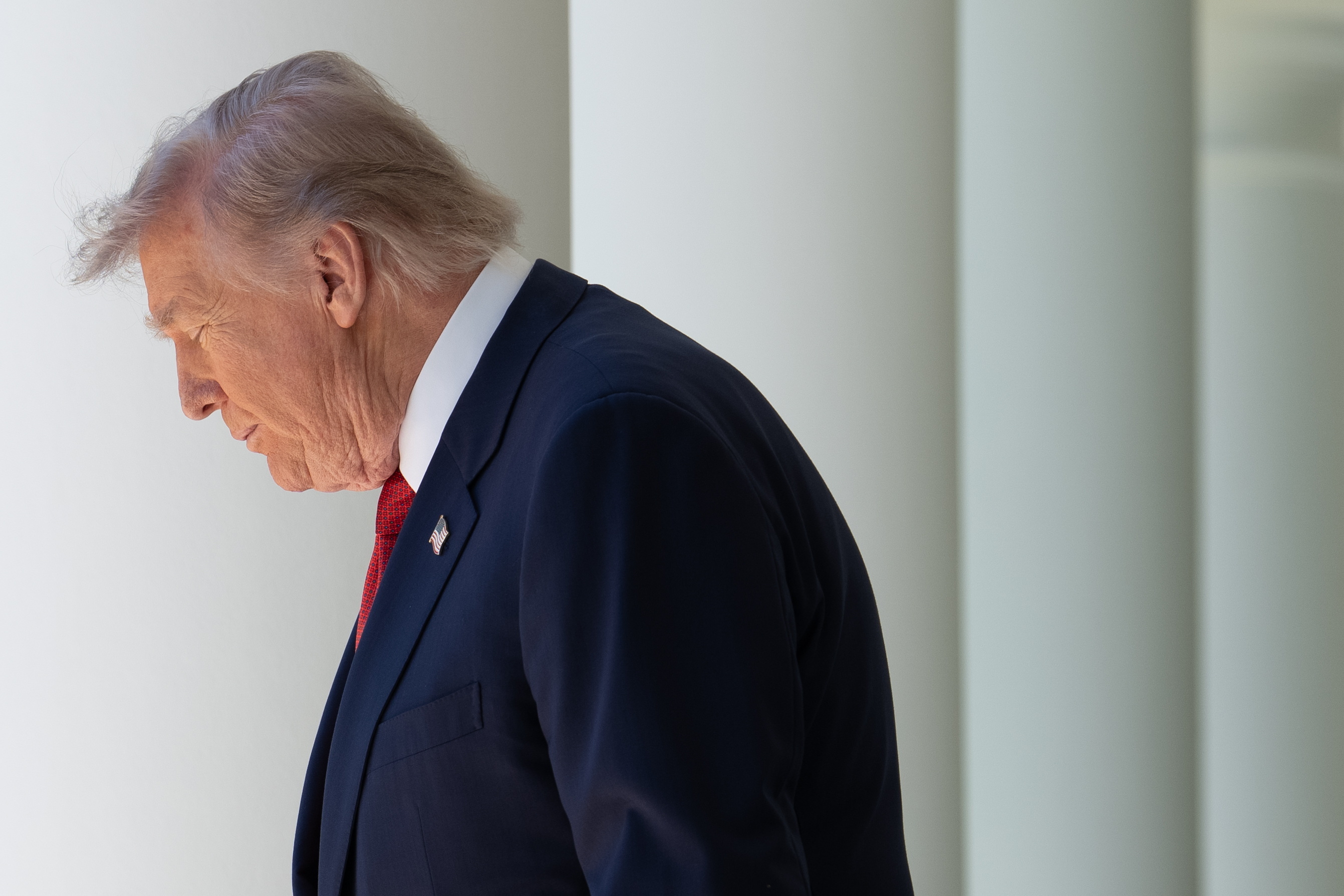El presidente de EEUU, Donald Trump, este viernes en el Jardín de las Rosas de la Casa Blanca.
