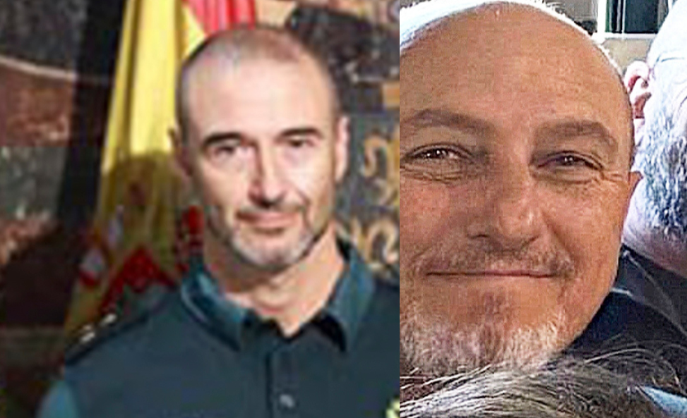 El capit�n Jer�nimo (izq.) y Germ�n (dcha.), los dos guardias civiles fallecidos durante una persecuci�n a una narcolancha en el Estrecho de Gibraltar.