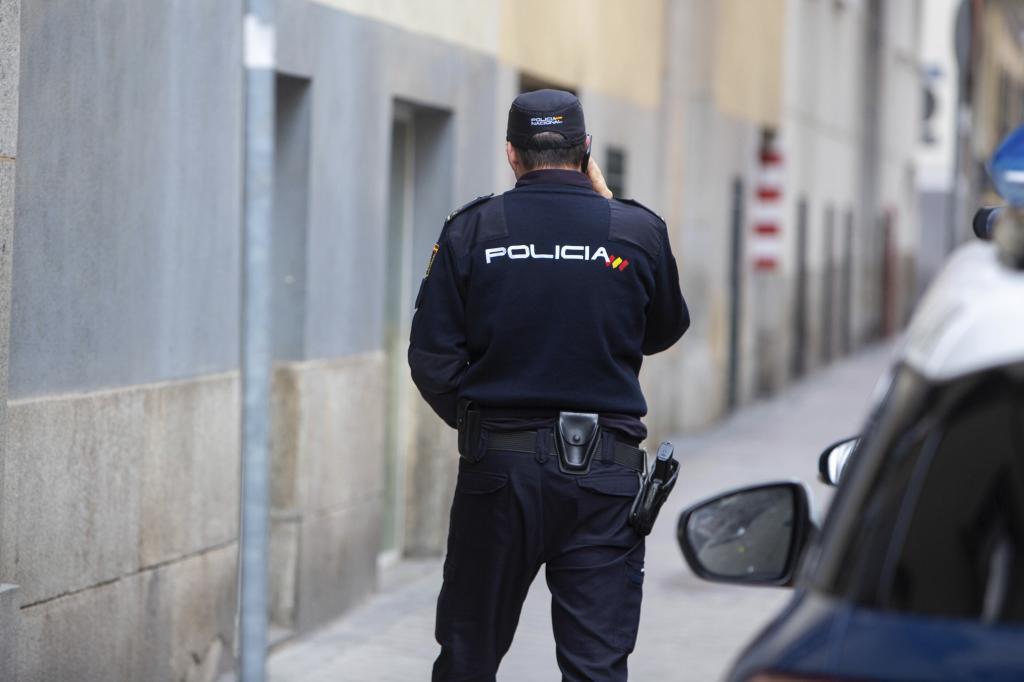 Un agente de la Polic�a Nacional en Madrid.