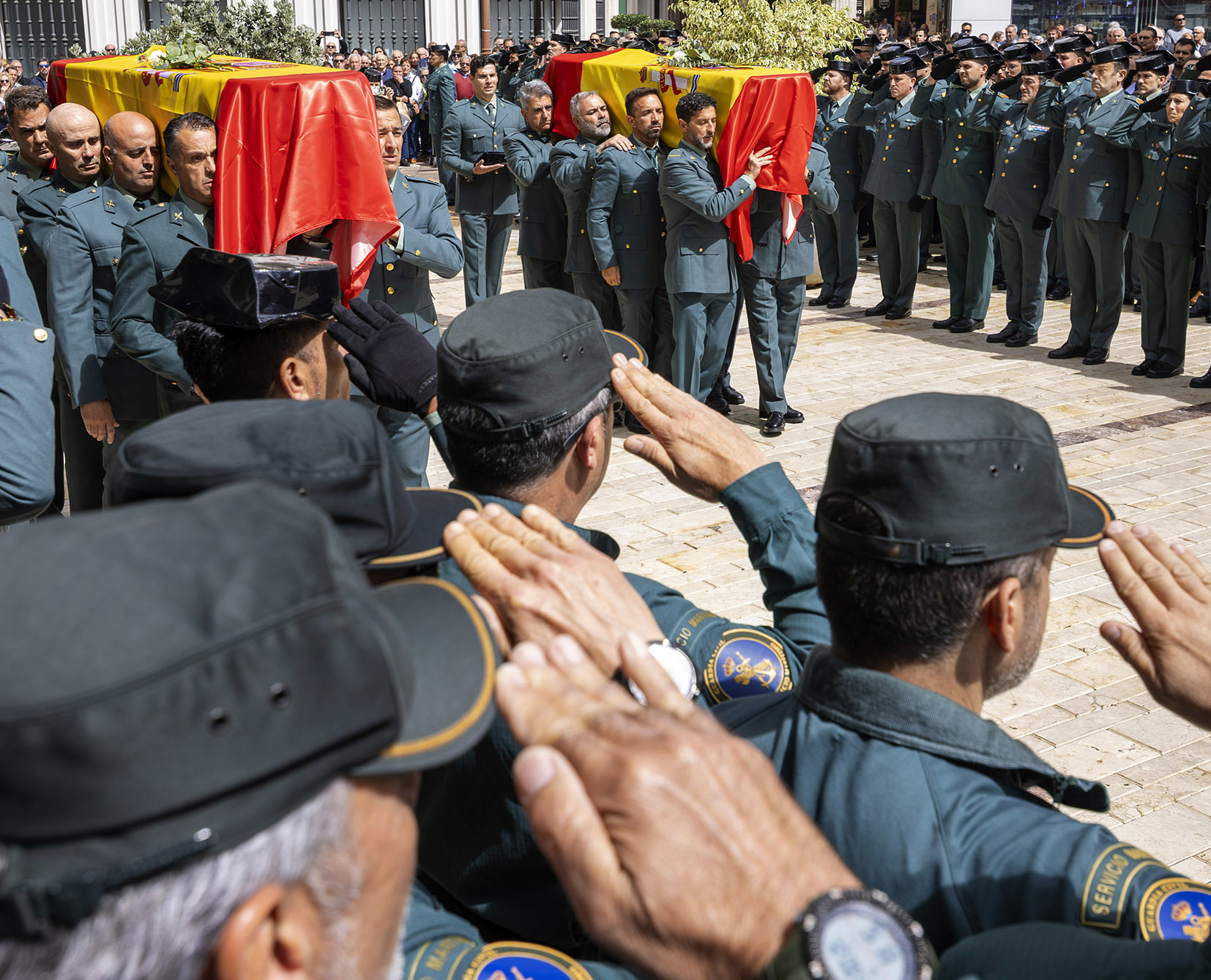 Funeral de los dos guardias civiles fallecidos el pasado viernes en la costa de C�diz.