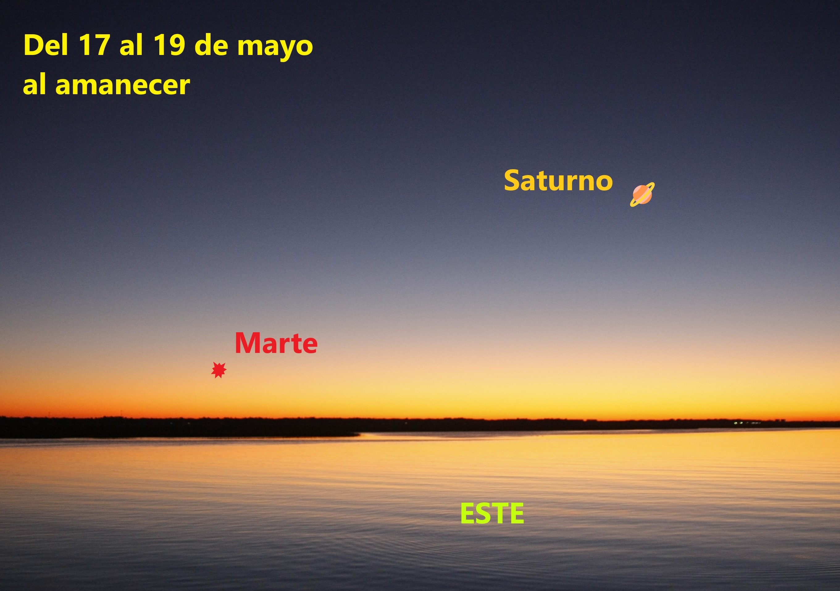 Marte y Saturno a mediados de mayo
