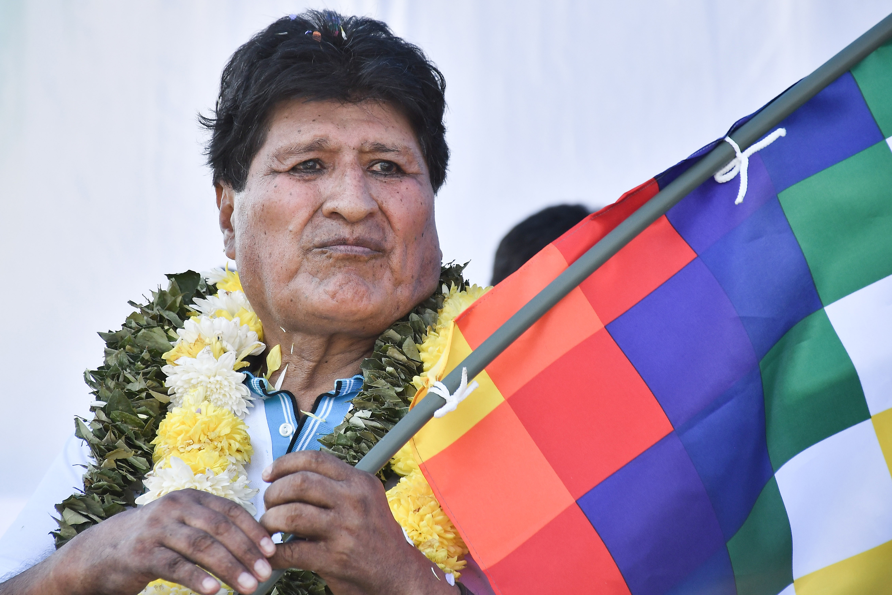 El expresidente de Bolivia Evo Morales en un evento p�blico, en Chimor�.