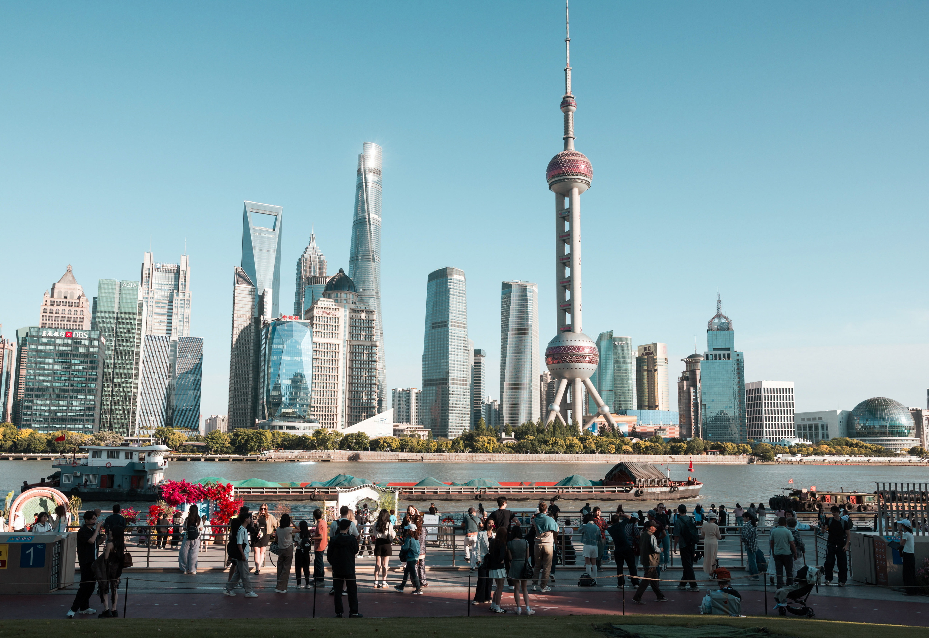 El impresionate 'skyline' de Shanghai.