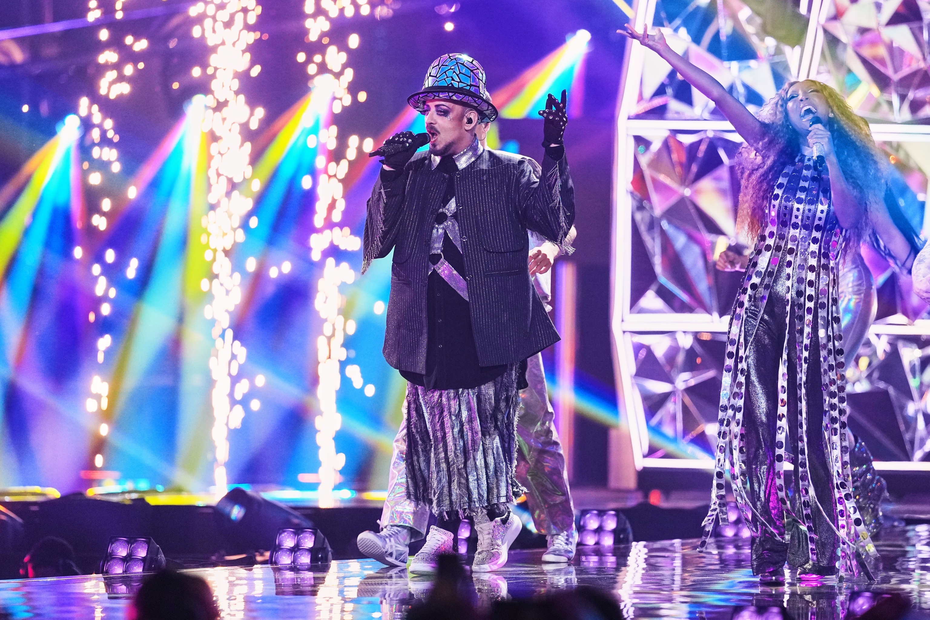 El cantante Senhit de San Marino, durante los ensayos previos del Festival de Eurovisi�n.
