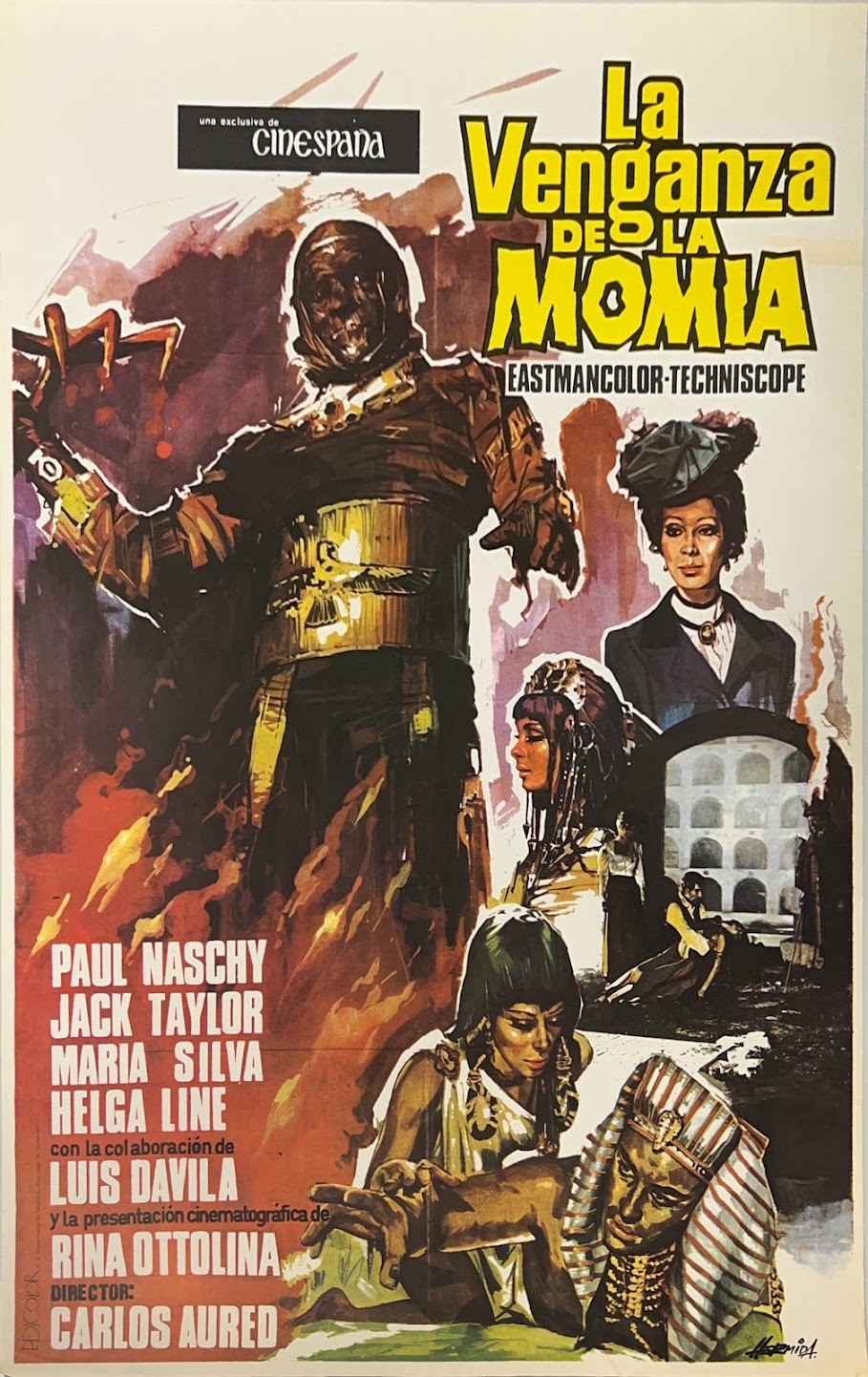 Cartel de 'La venganza de la momia', de Carlos Aured.