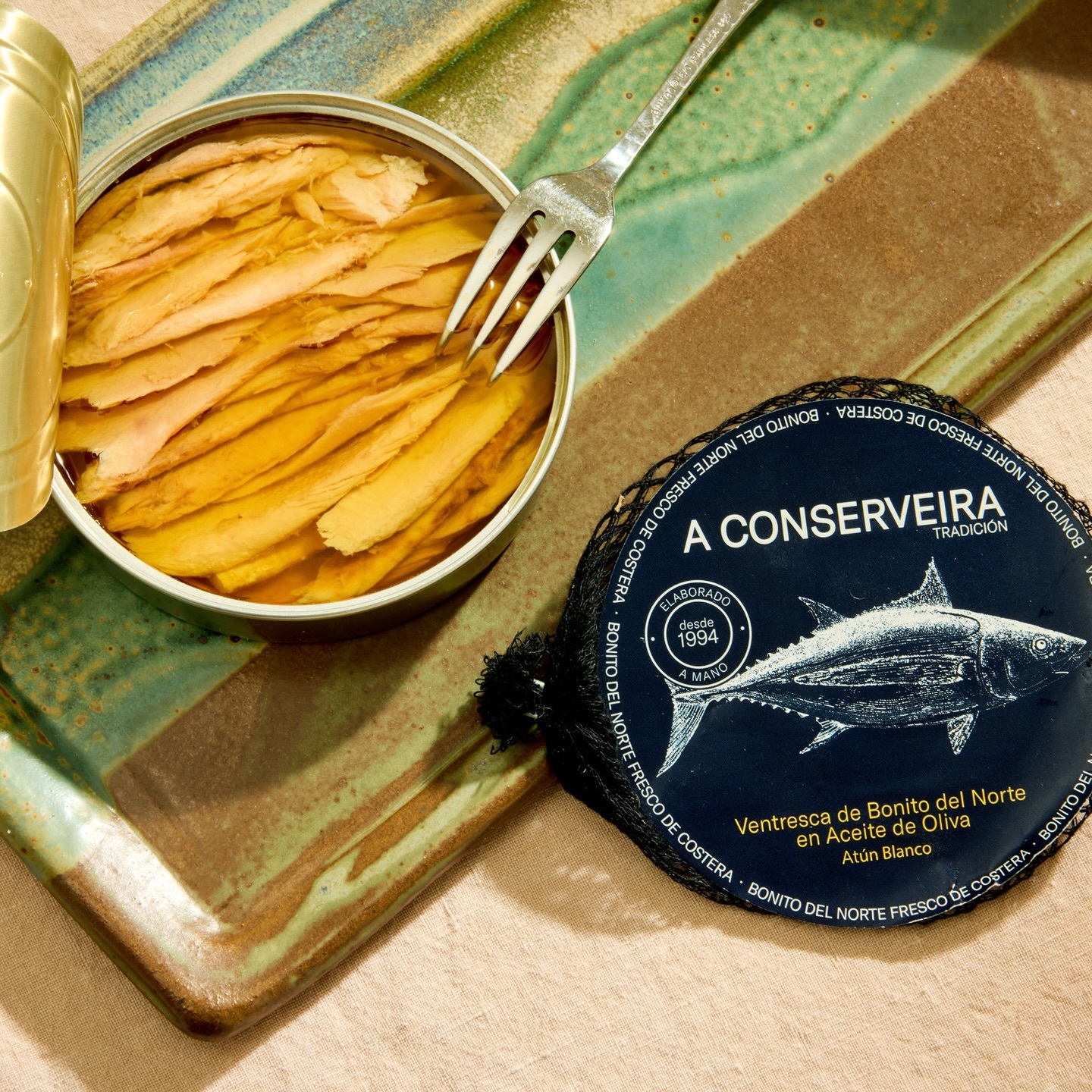 Una lata de ventresca de A Conserveira que distribuyen con la suscripci�n de Lata.