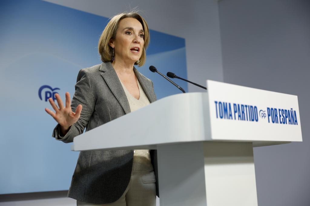 Cuca Gamarra, vicesecretaria de Regeneraci�n Institucional del PP, en rueda de prensa.