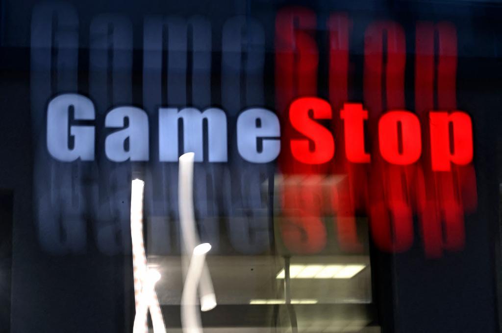 Un cartel de una tienda de GameStop en Alemania.