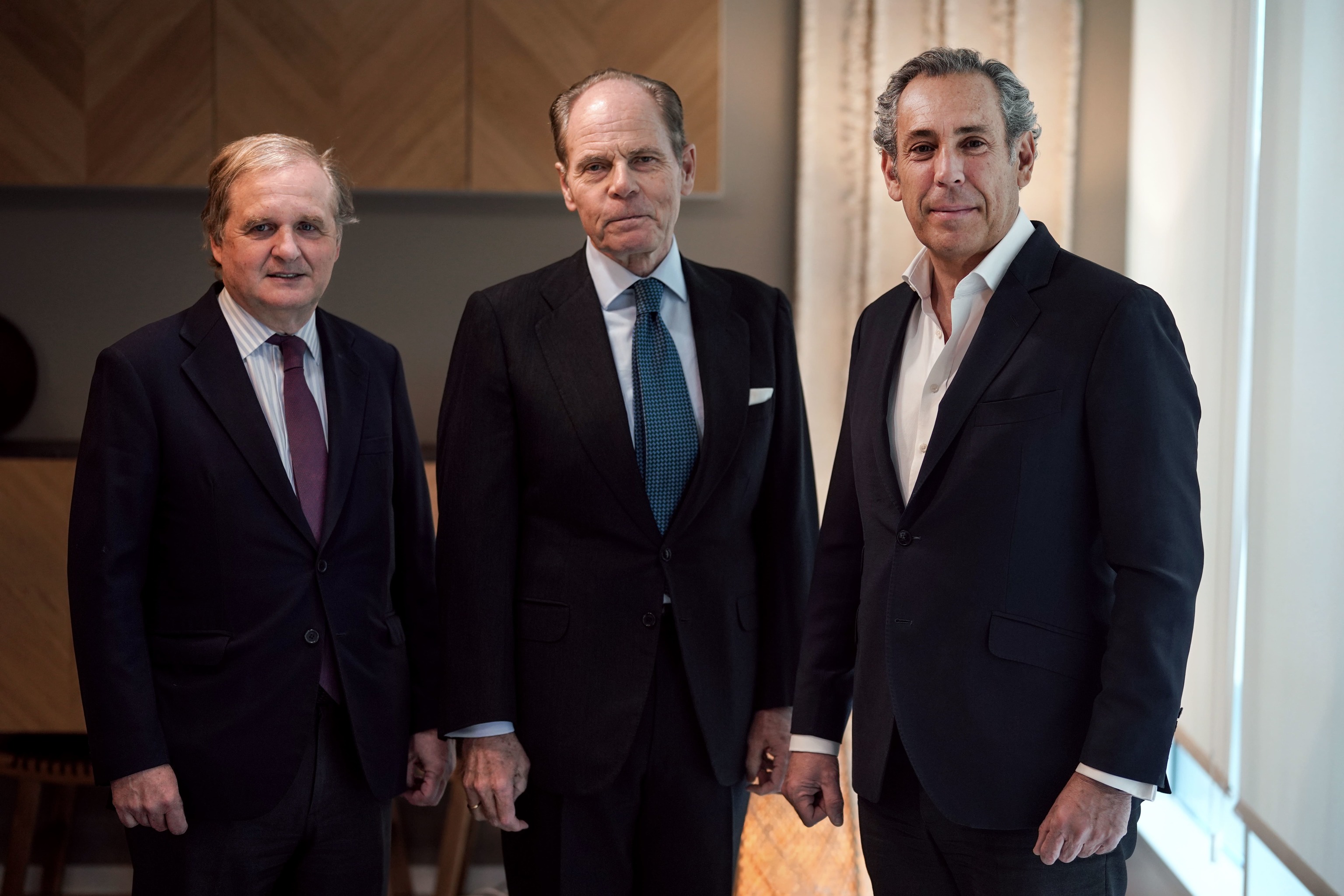 El presidente de Vocento, Ignacio Ybarra; el futuro presidente del grupo, Ignacio Eyri�s Garc�a de Vinuesa, y el CEO de Vocento, Manuel Mirat