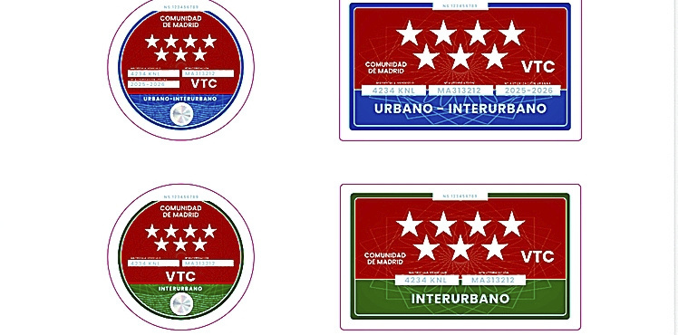 Los nuevos distintivos que se colocar�n en los VTCs.