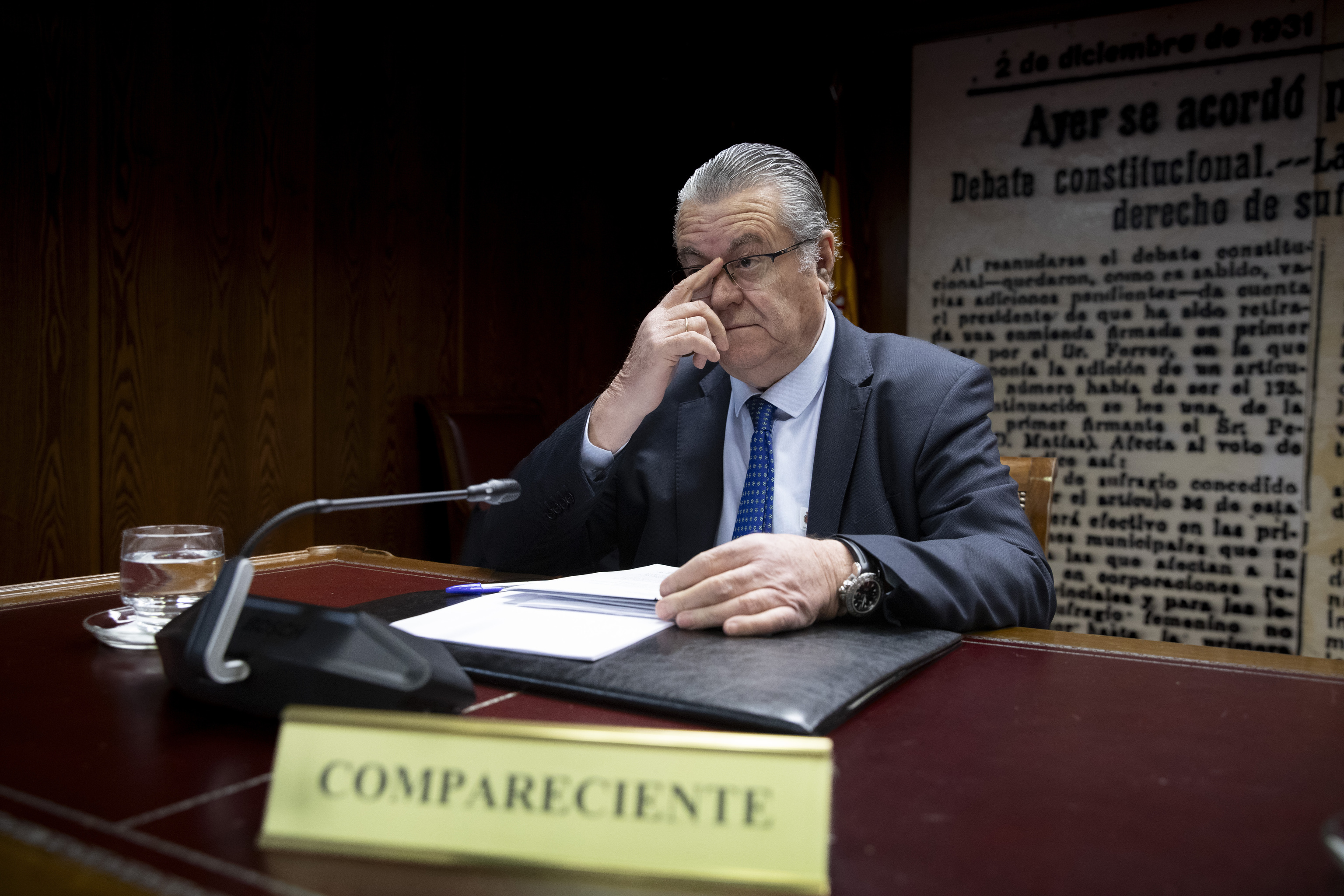El presidente de Plus Ultra, Julio Mart�nez, en la comisi�n del 'caso Koldo' del Senado.