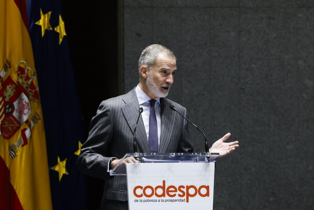 Felipe VI, este mi�rcoles, durante su discurso en la XXIII edici�n de los premios Codespa.