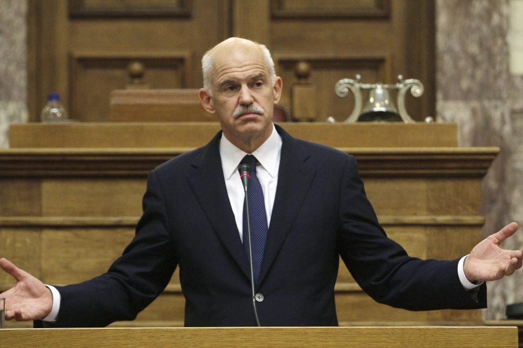 Yorgos Papandr�u, ex primer ministro de Grecia, en el parlamento griego