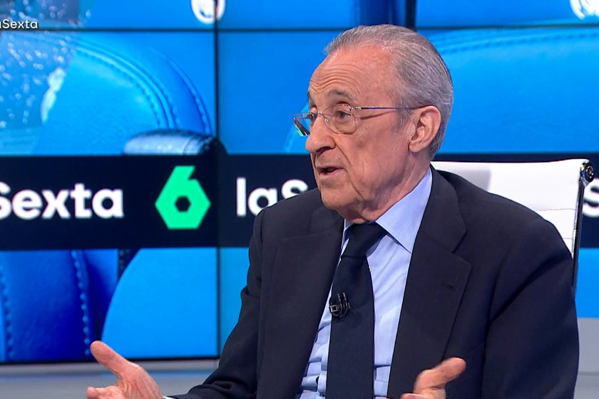 Florentino P�rez durante la entrevista con Pedrerol