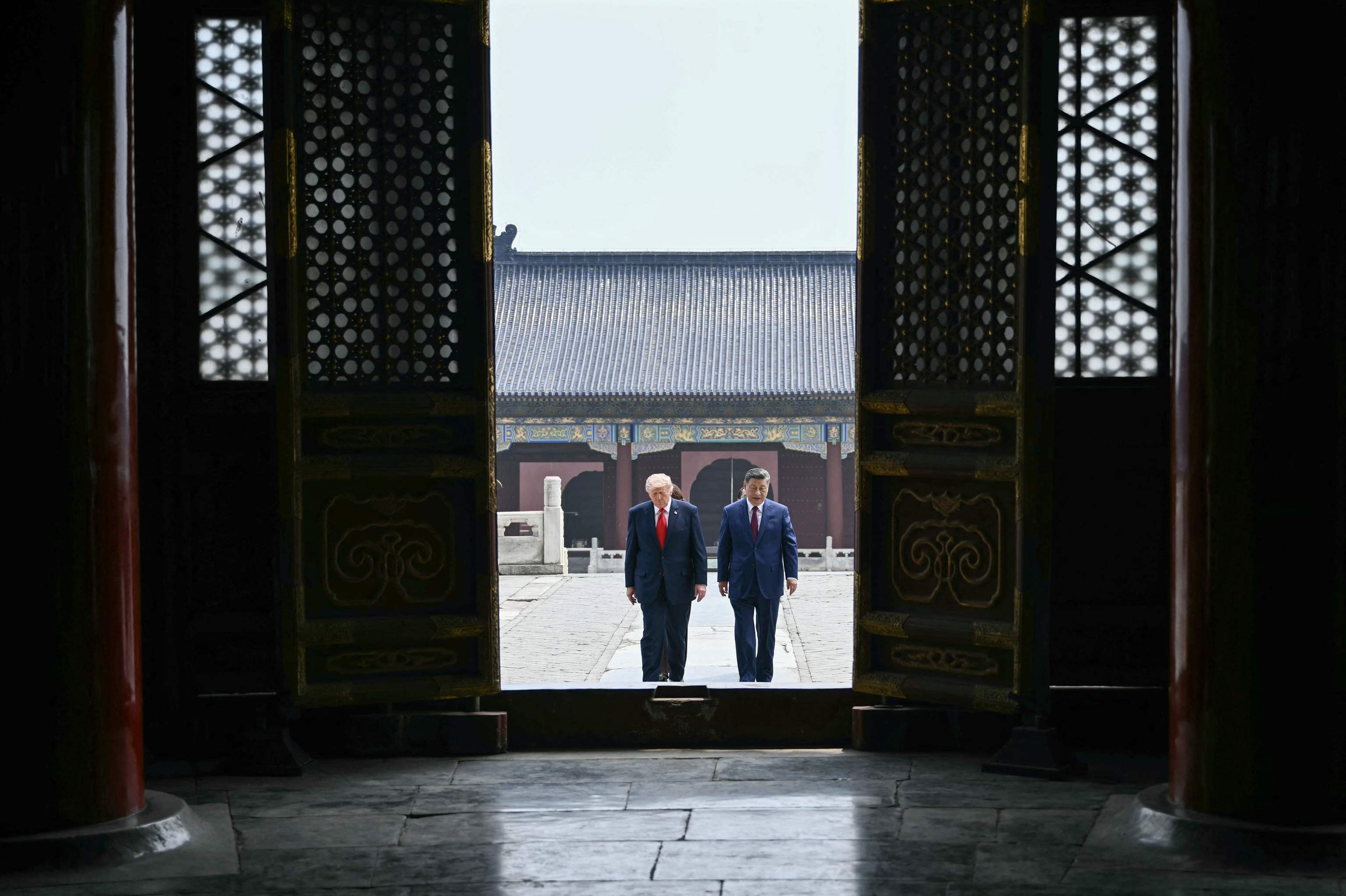 Trump y Xi durante su visita al Templo del Cielo
