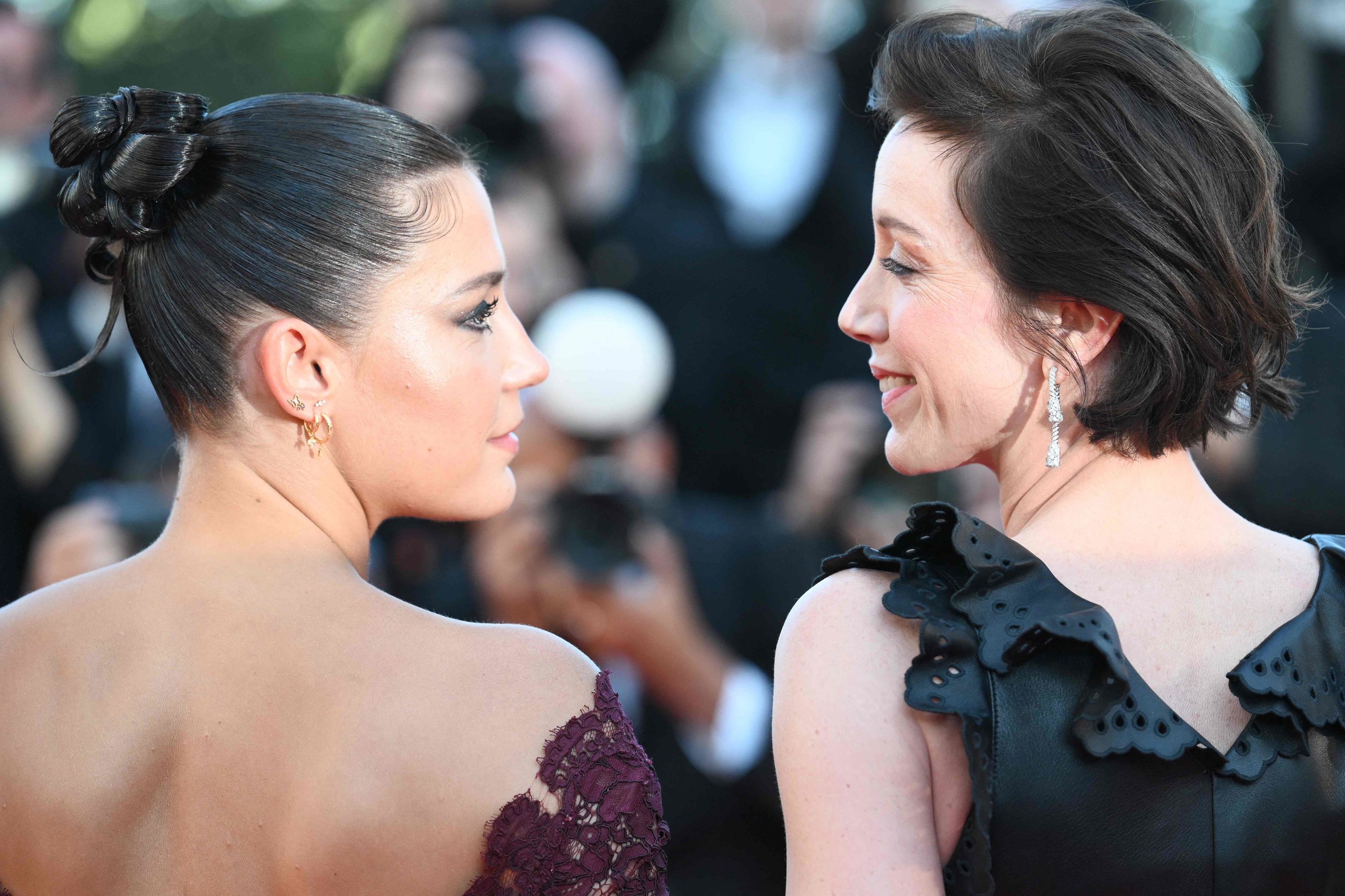 Adele Exarchopoulos y Sara Giraudeau en la presentación de Garance.