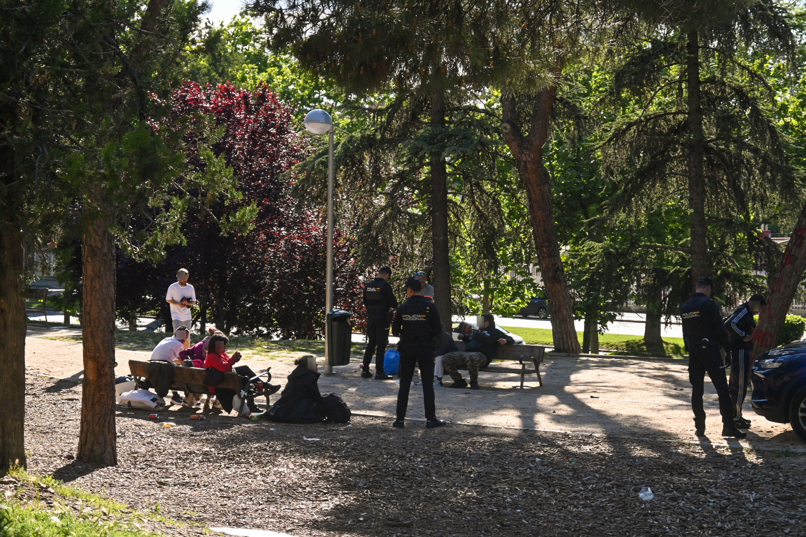 Dispositivo policial en el parque.