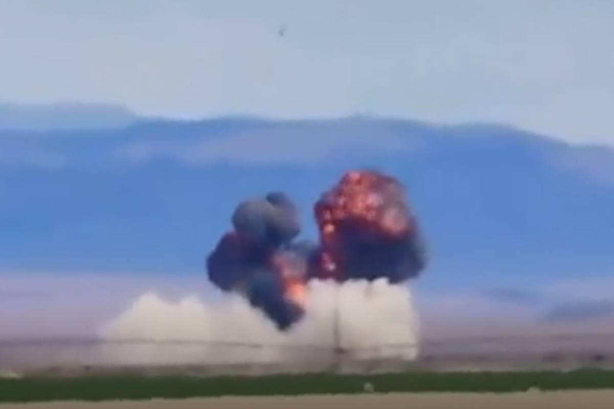 Incendio producido tras la colisi�n de las aeronaves en Idaho