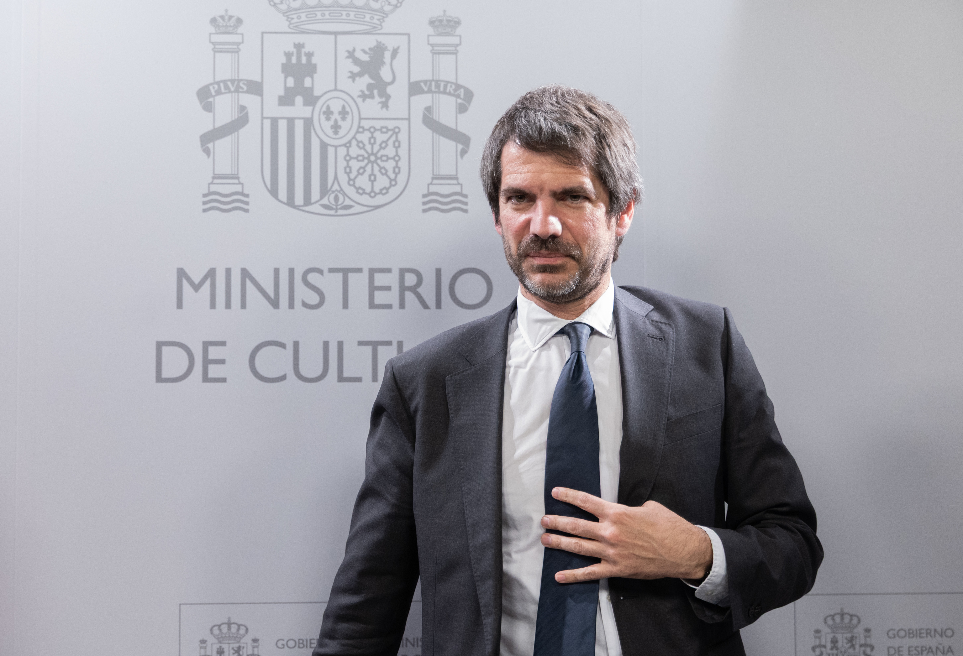 El ministro de Cultura, Ernest Urtasun, en una rueda de prensa