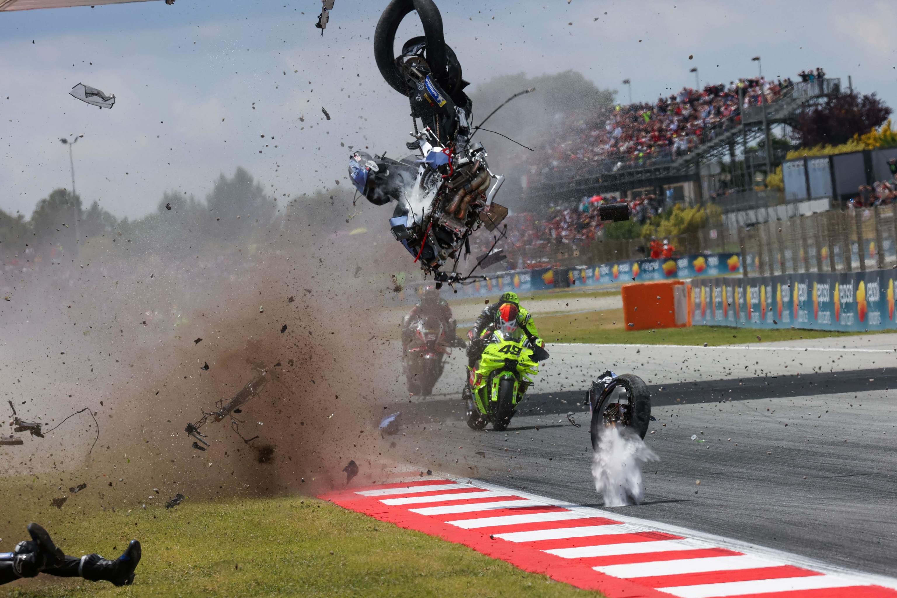 Imagen del espectacular accidente acaecido el domingo en Montmeló.