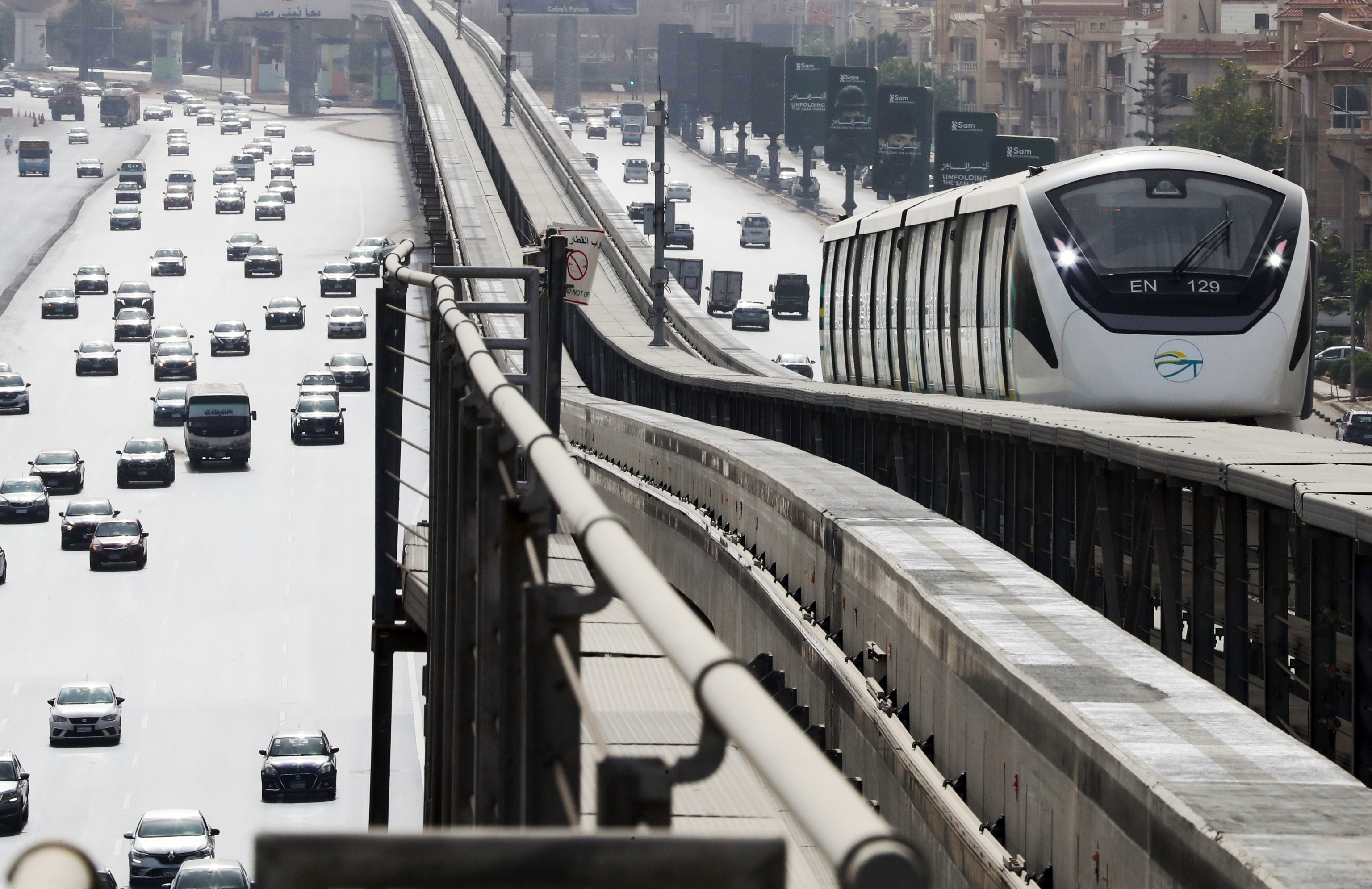Imagen de un tren en El Cairo.