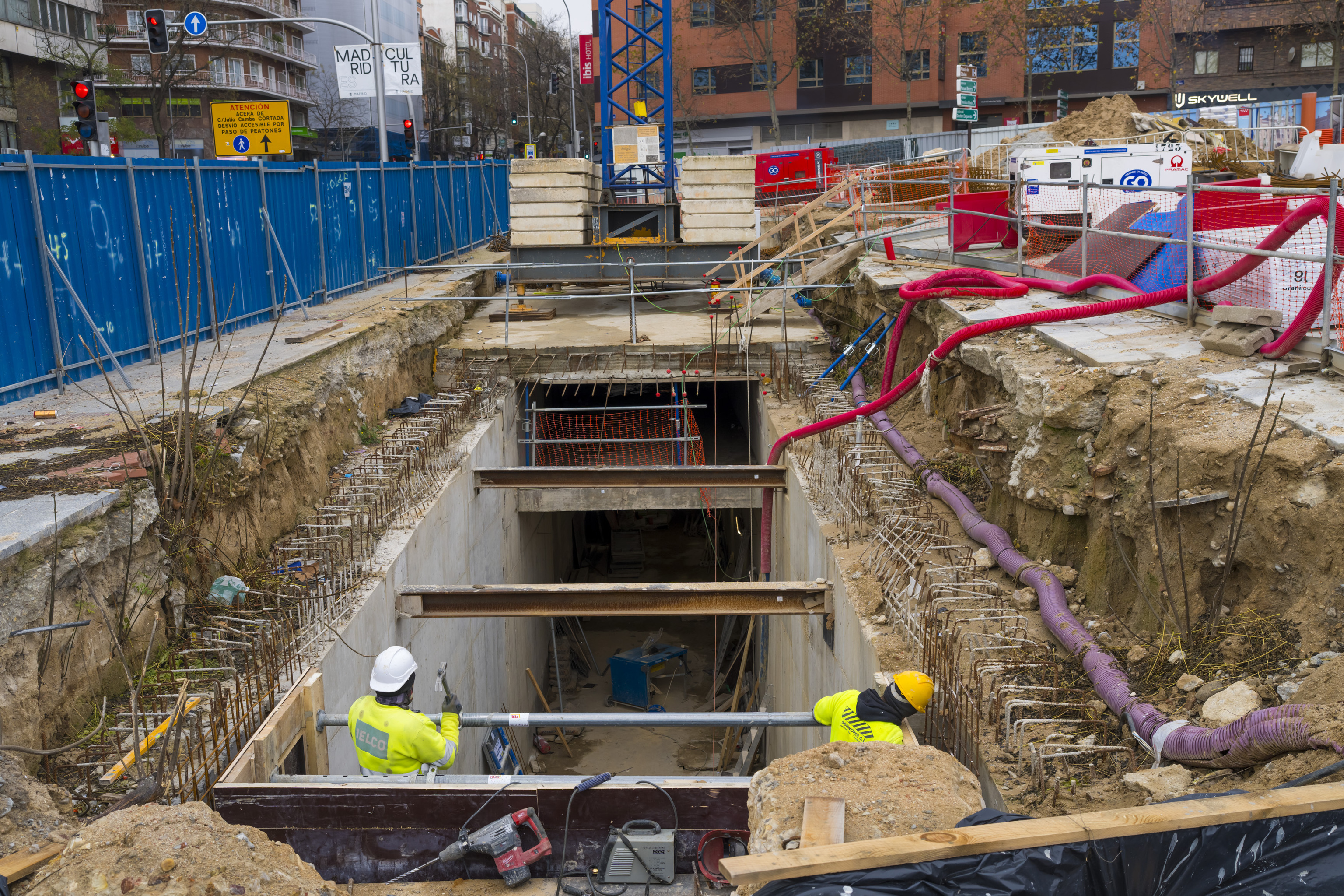 Estado de las obras de remodelaci�n en la estaci�n de Metro de Ventas, a principios de este a�o.