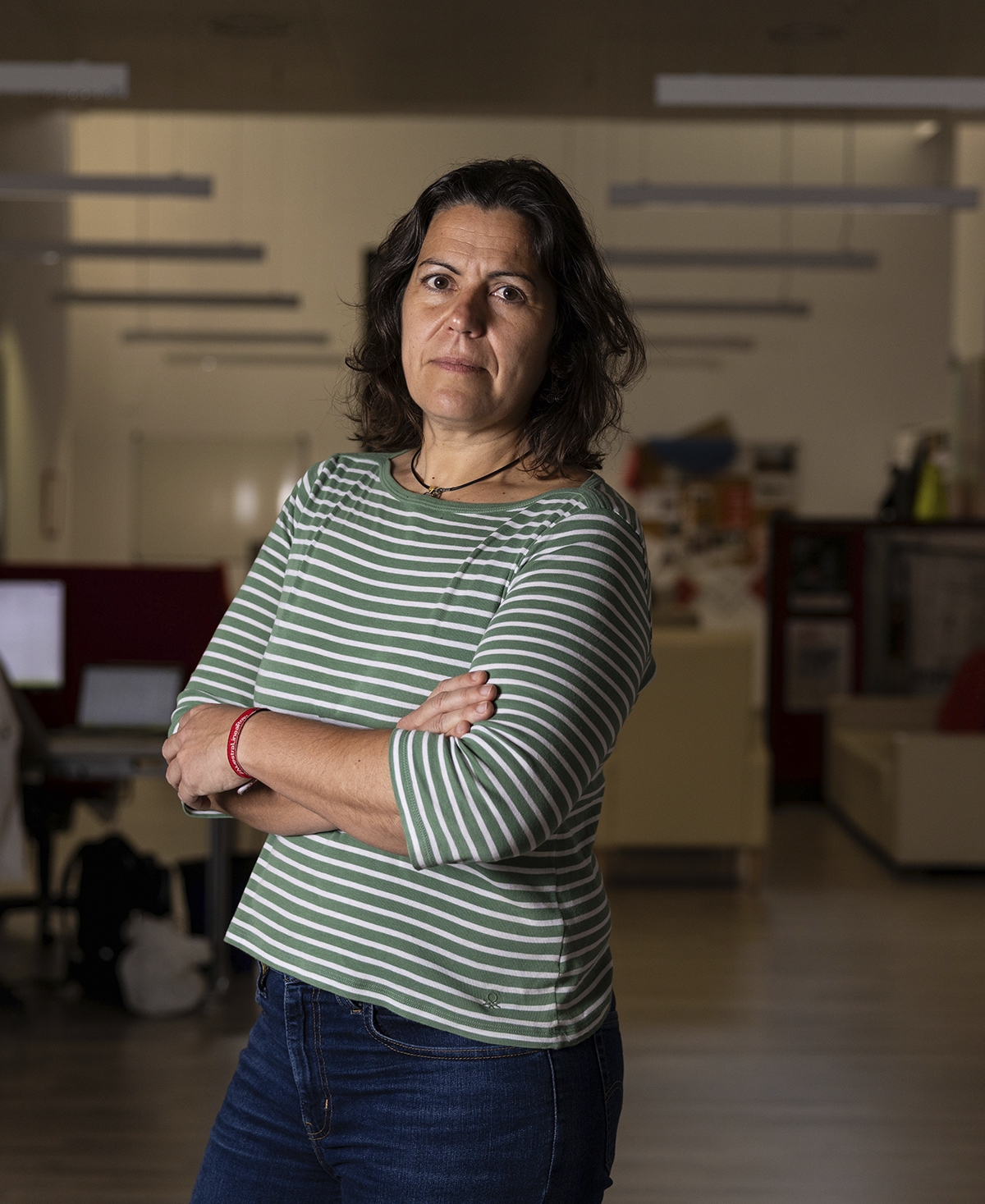 Esperanza Santos en las oficinas de M�dicos Sin Fronteras de Madrid.