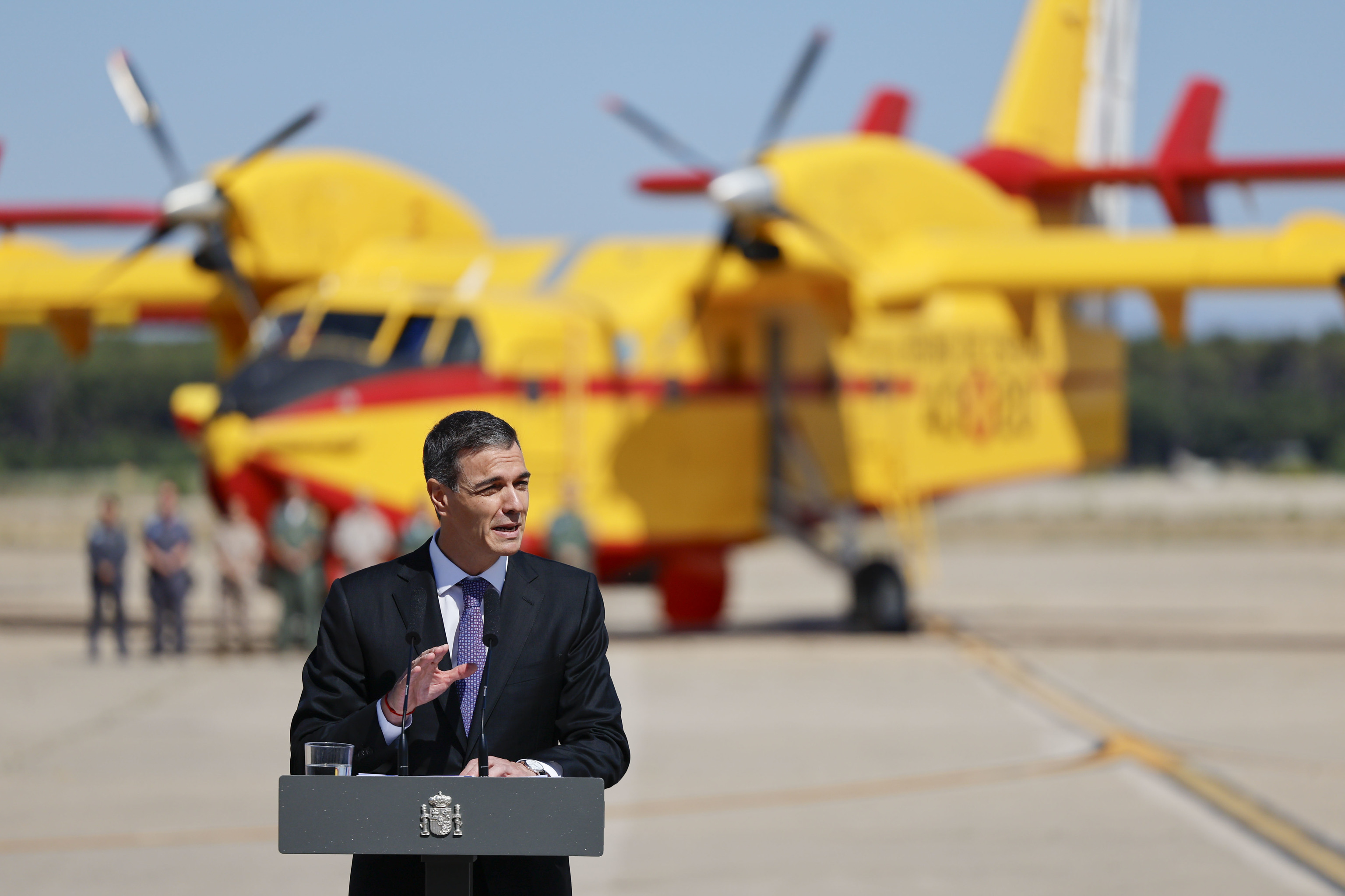 El presidente del Gobierno, Pedro S�nchez interviene en la presentaci�n de la campa�a de lucha contra incendios forestales 2026