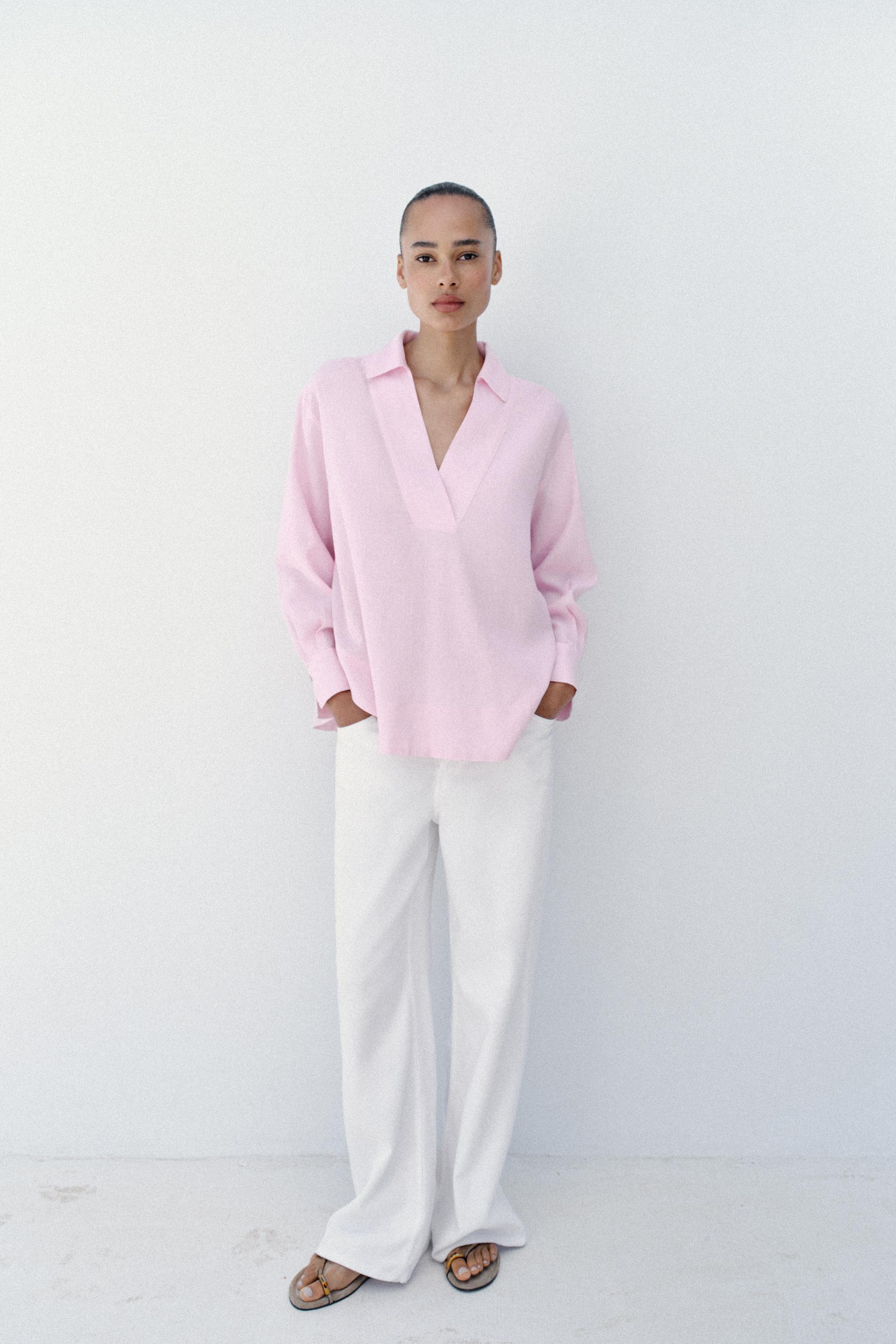 Los vaqueros blancos loose de Zara que hacen tipazo y combinan con blusas rom�nticas o de lino: est�n arrasando esta primavera-verano