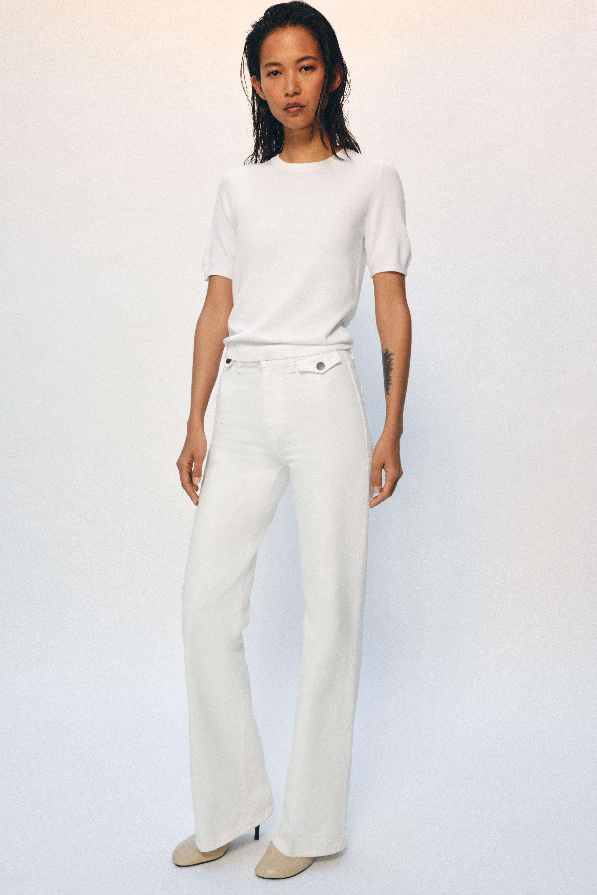 Los vaqueros blancos flare de Zara que hacen tipazo y combinan con blusas rom�nticas o de lino: est�n arrasando esta primavera-verano