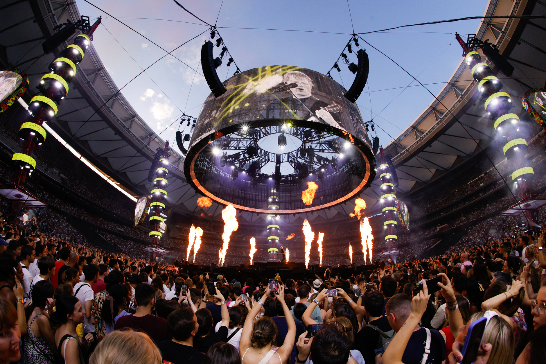 Concierto de Ed Sheeran, en 2025, en el estadio Metropolitano.