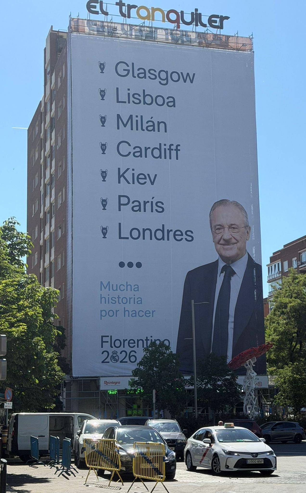 La lona de la candidatura de Florentino P�rez.