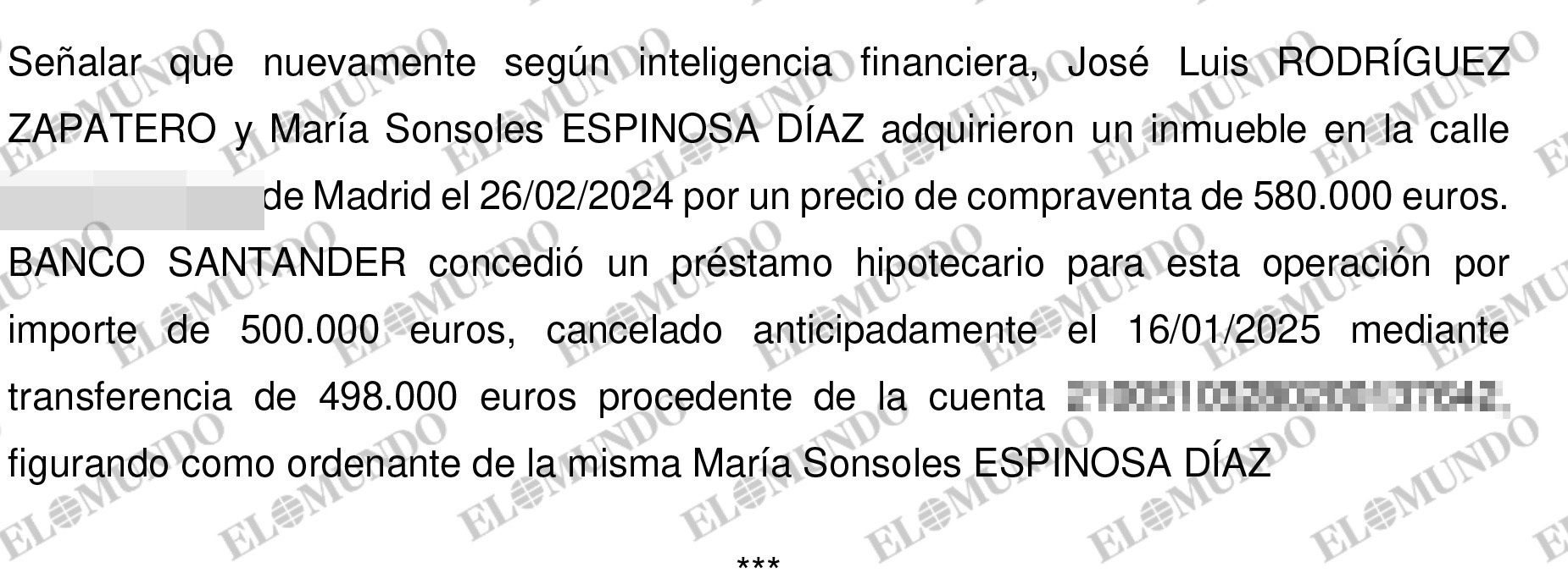 Párrafo del informe de la Udef en el que se hace alusión al inmueble que compraron Zapatero y su esposa.