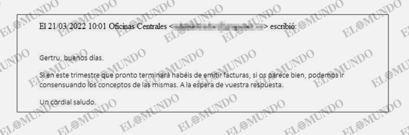 Corresos intercambiados entre la secretaria de Zapatero y el gestor del entorno societario que controla Julio Mart�nez.