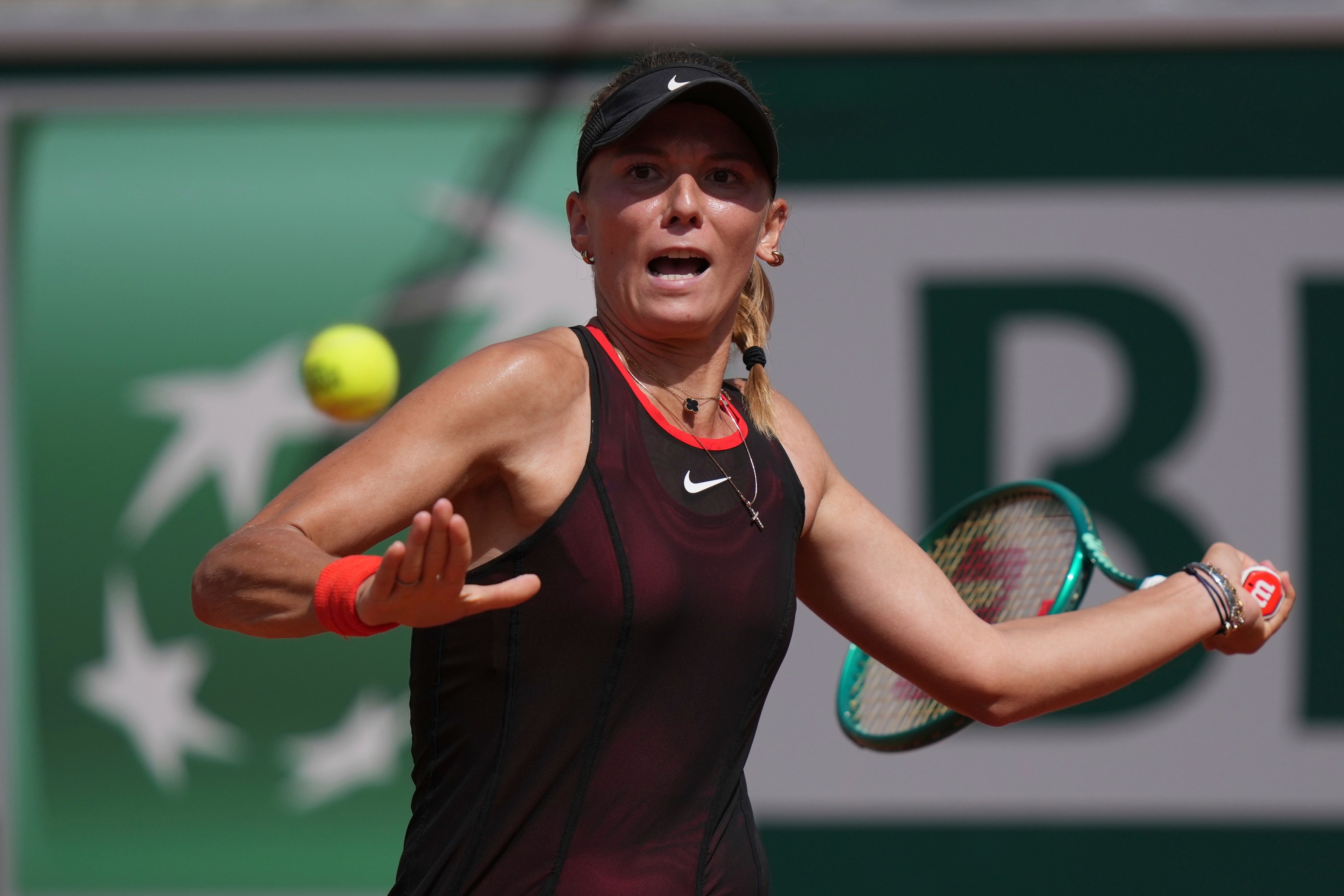 Selekhmeteva en su debut en Roland Garros.