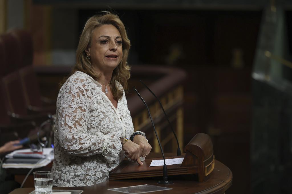 Cristina Valido, diputada de Coalici�n Canaria, durante un debate en el Congreso.