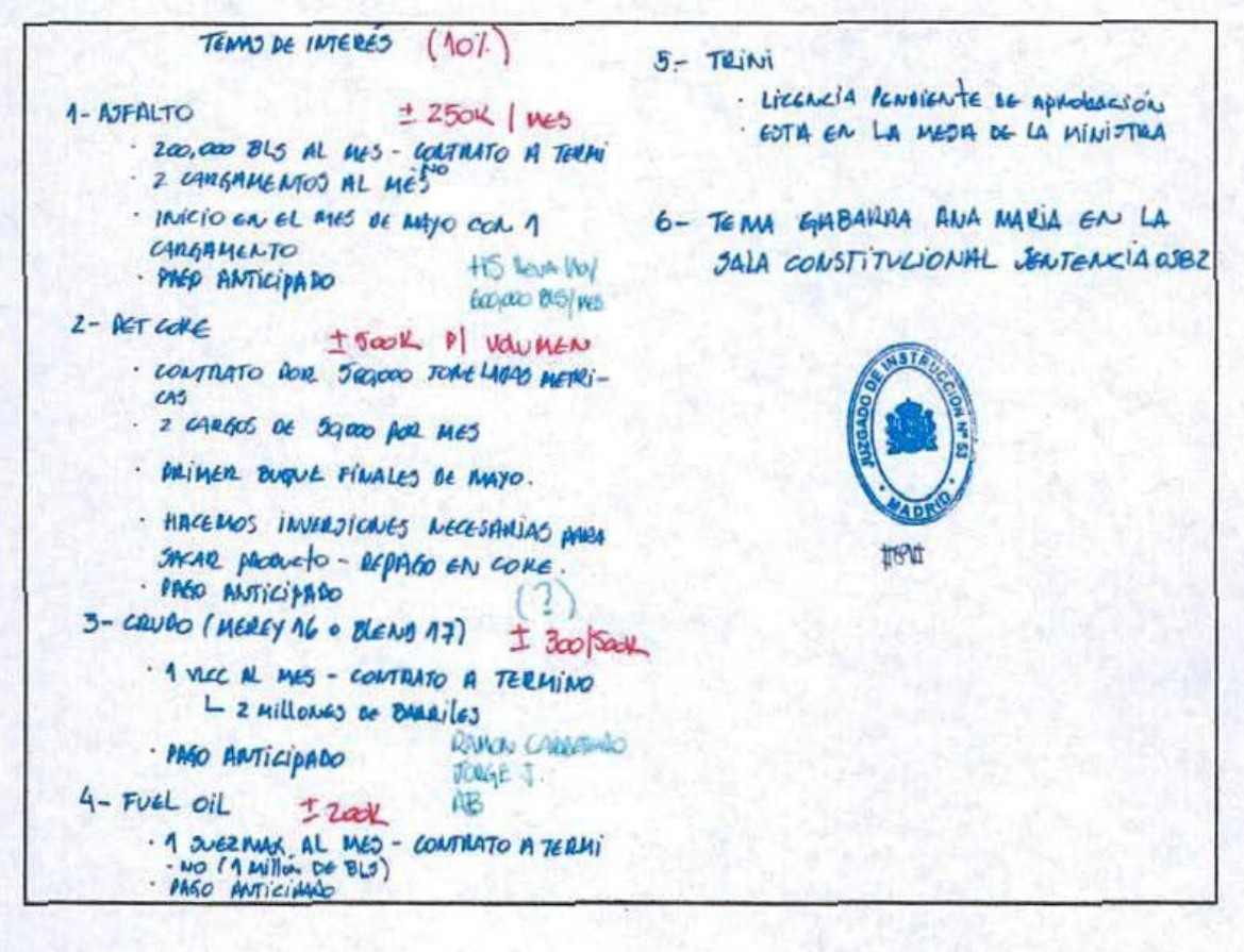 Anotaci�n donde figuran comisiones del 10%