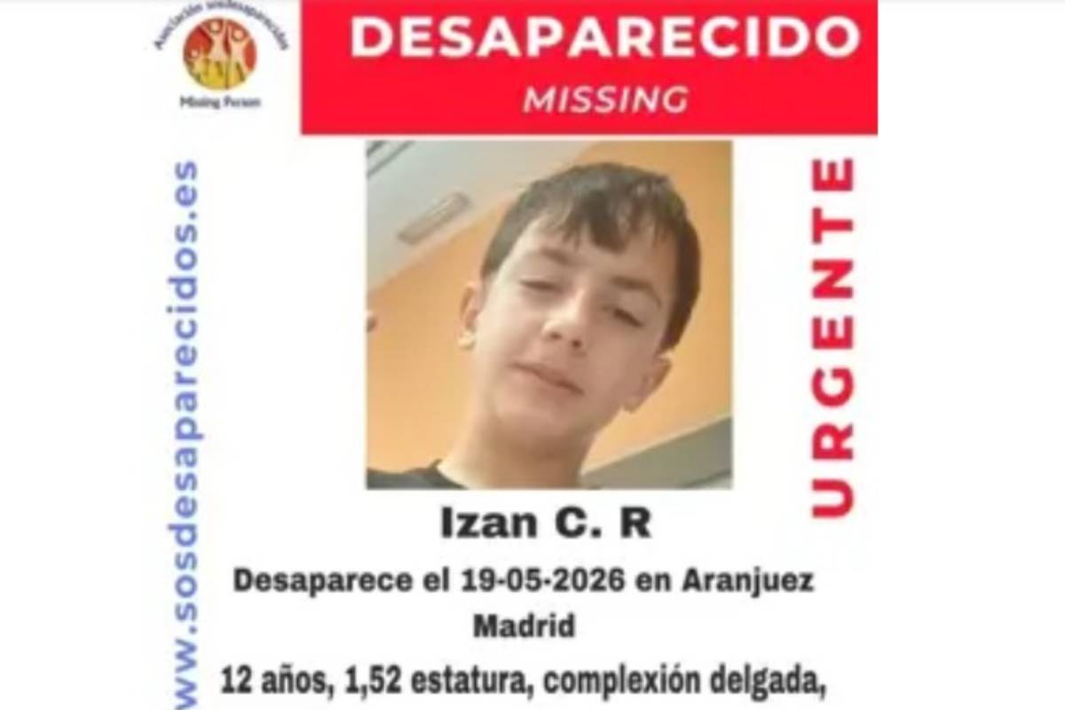 El cartel de b�squeda de Izan C.R.